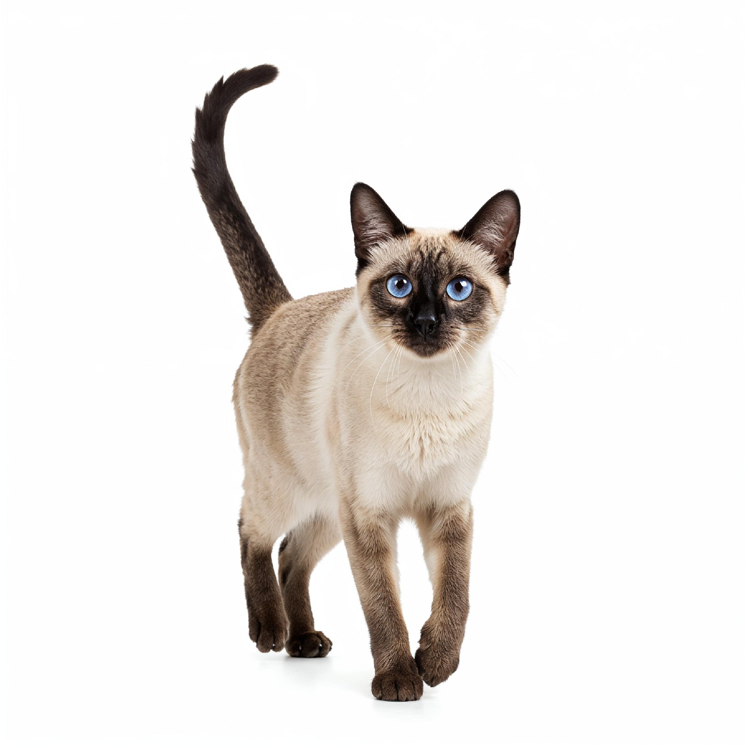 Domestic Cat Isolated on White Background Studio Portrait