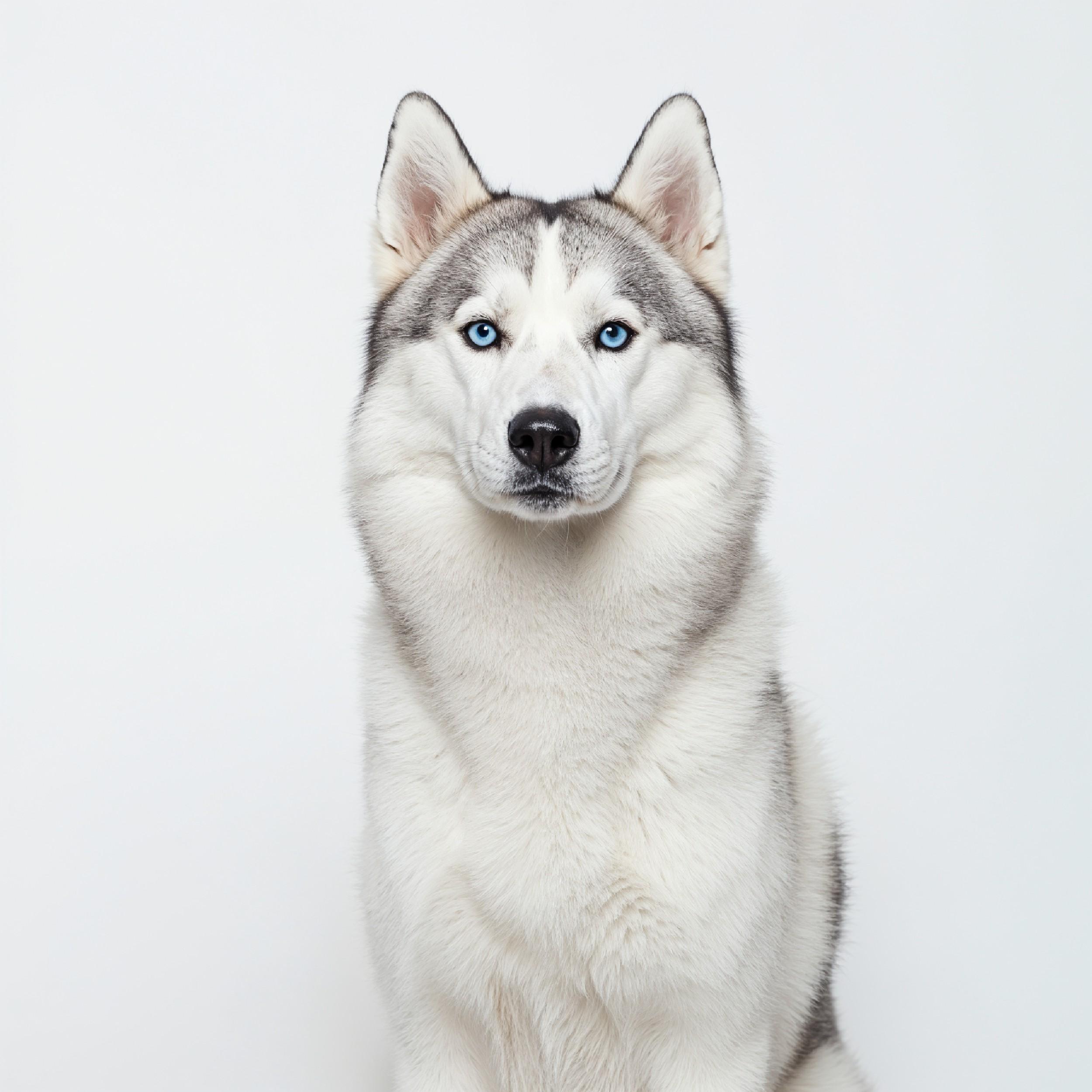 Domestic Dog Isolated on White Background Studio Portrait