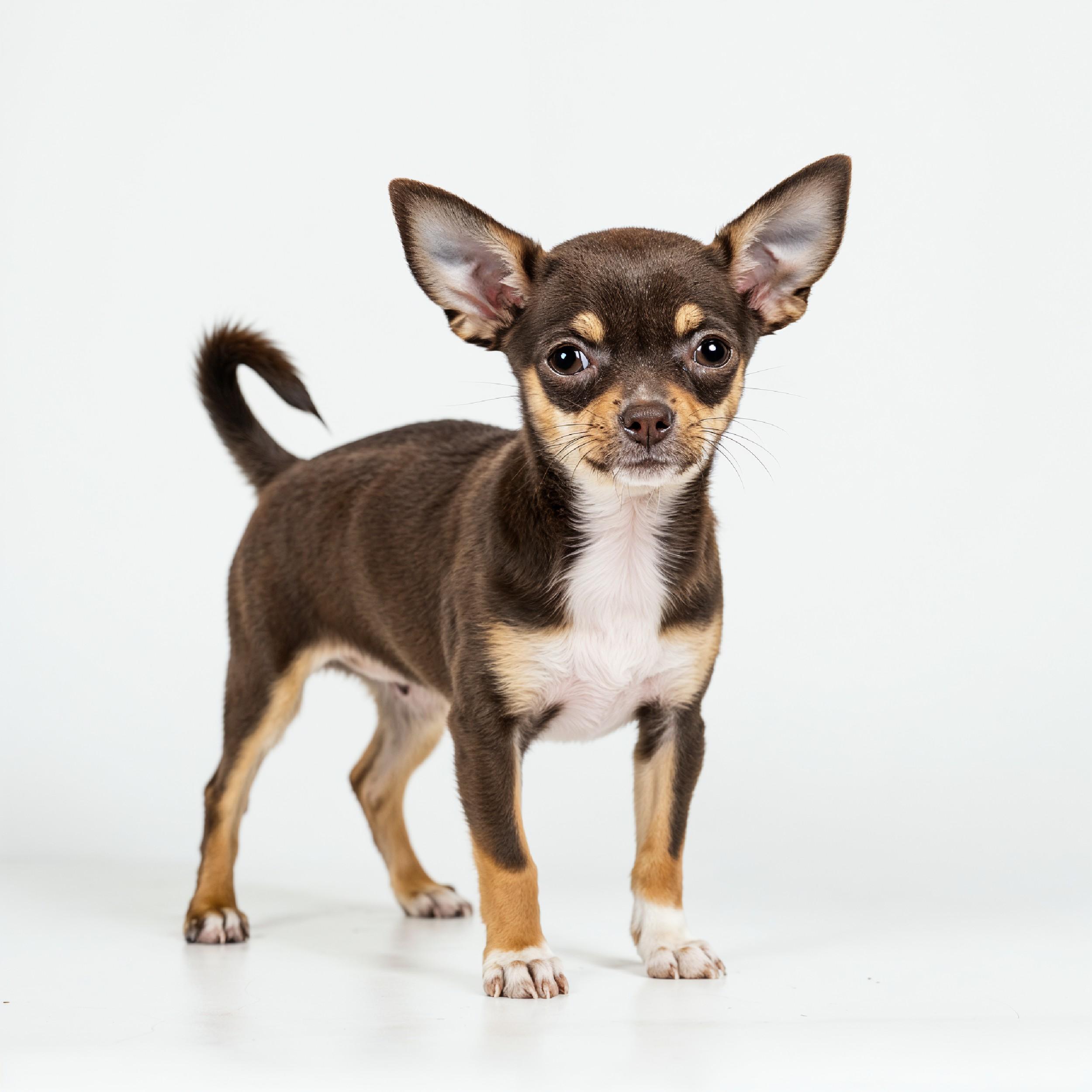 Domestic Dog Isolated on White Background Studio Portrait