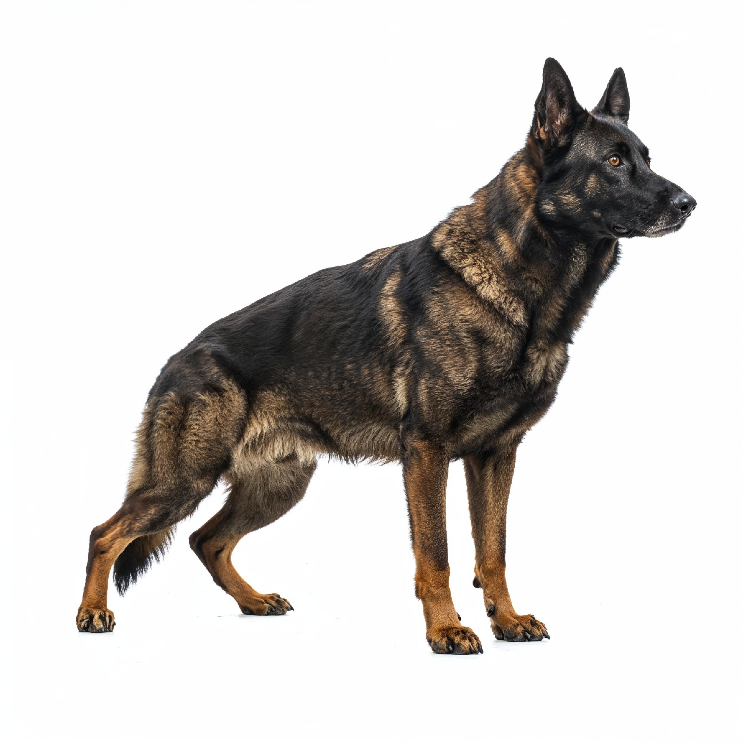 Domestic Dog Isolated on White Background Studio Portrait