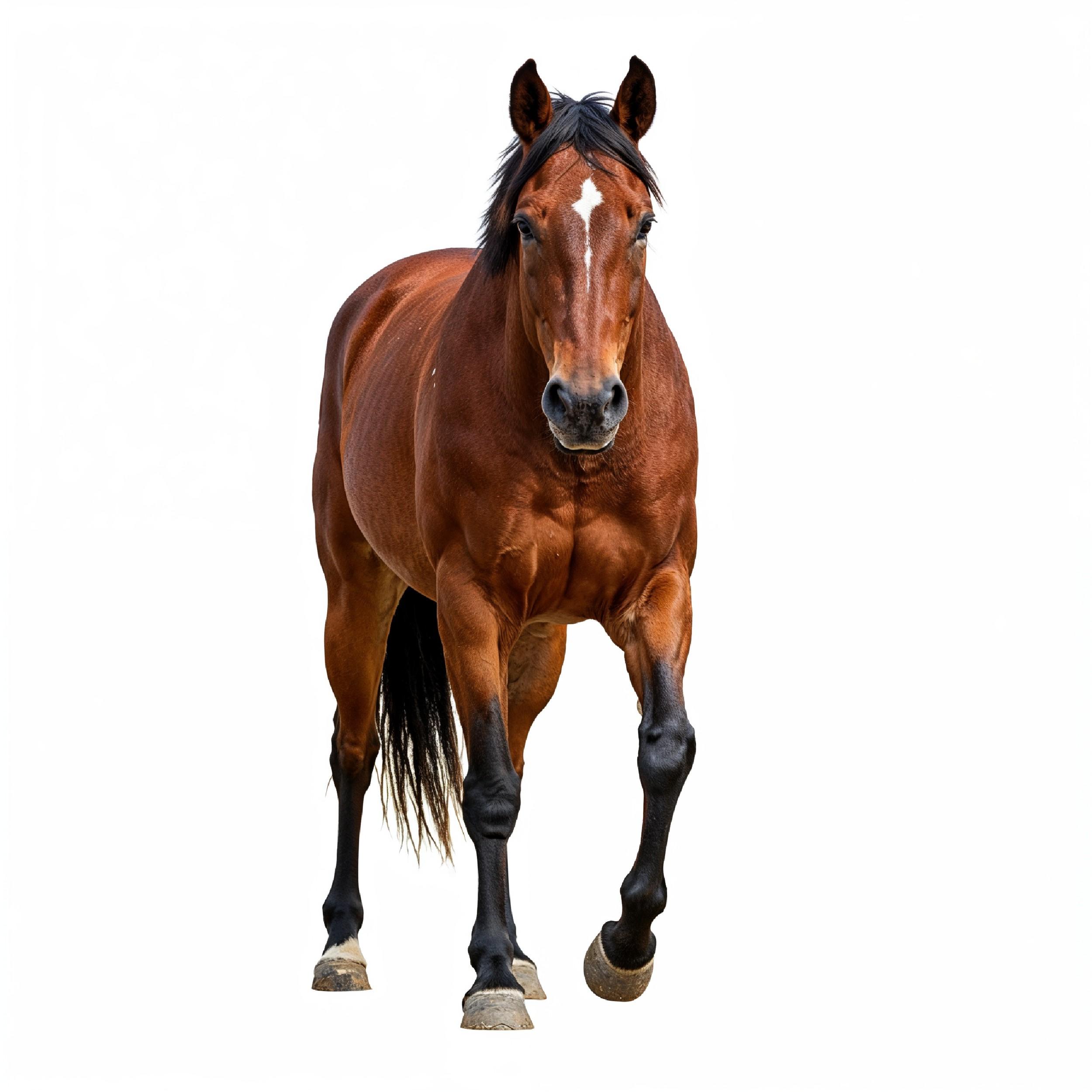 Horse Isolated on White Background Elegant Equine Studio Portrait