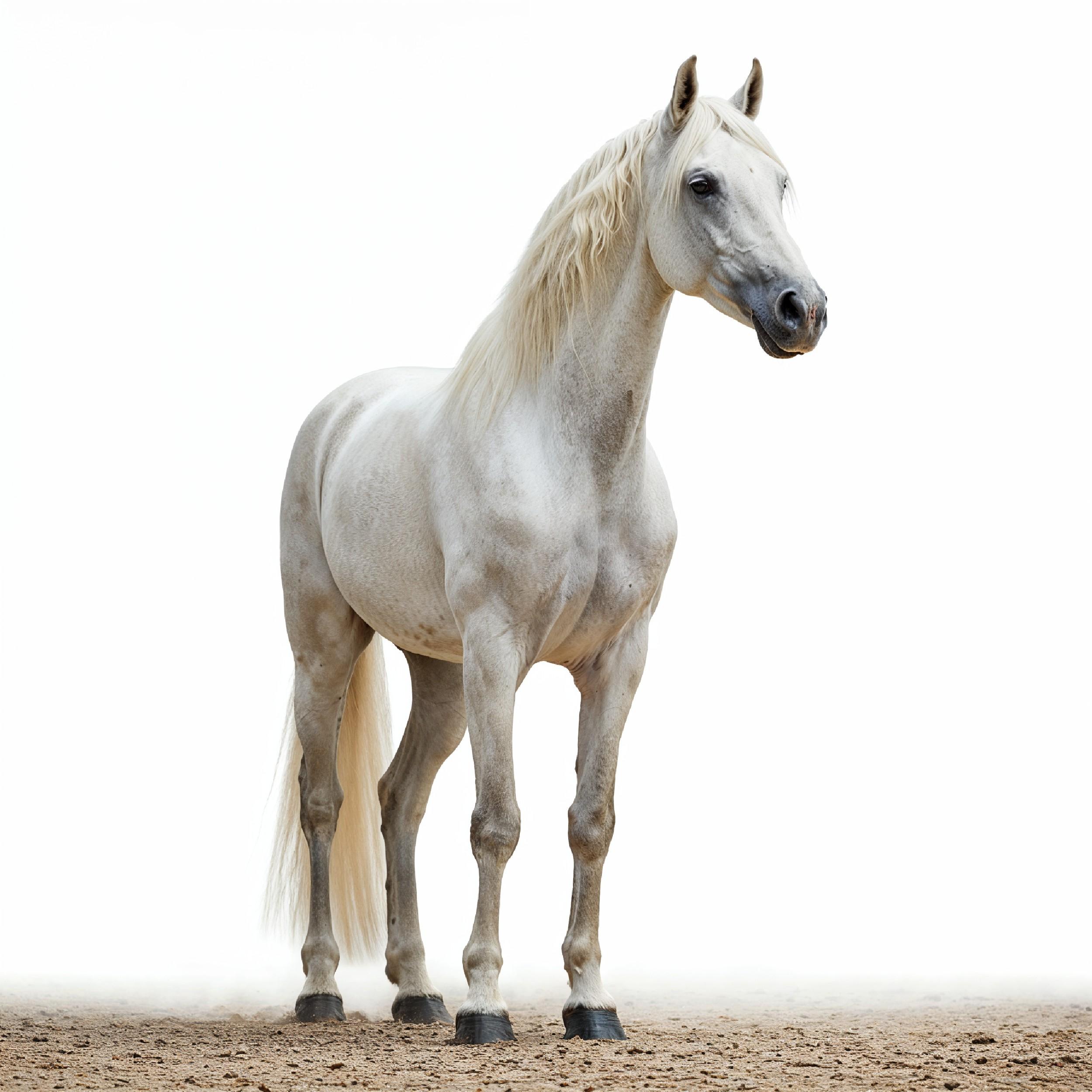 Horse Isolated on White Background Elegant Equine Studio Portrait