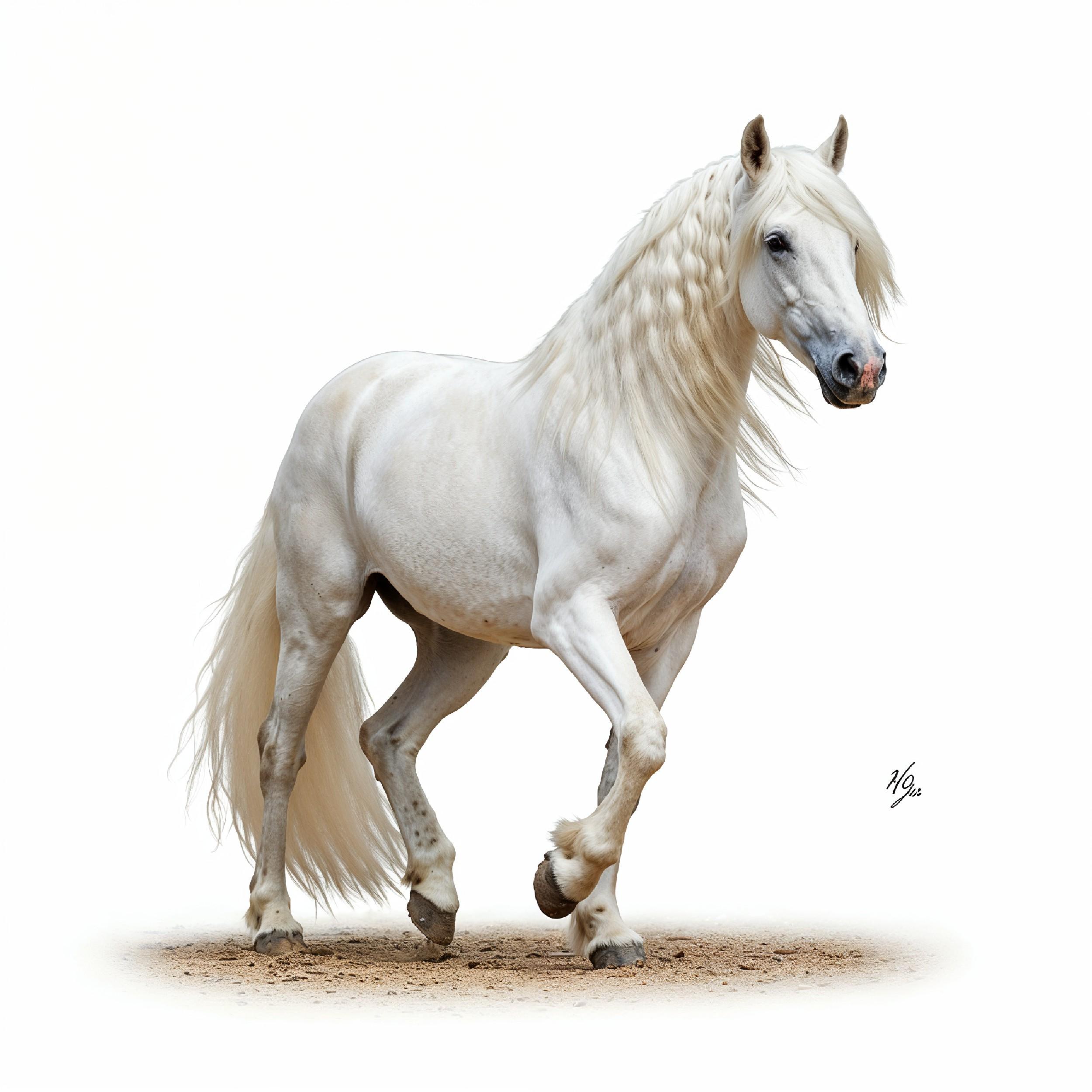 Horse Isolated on White Background Elegant Equine Studio Portrait