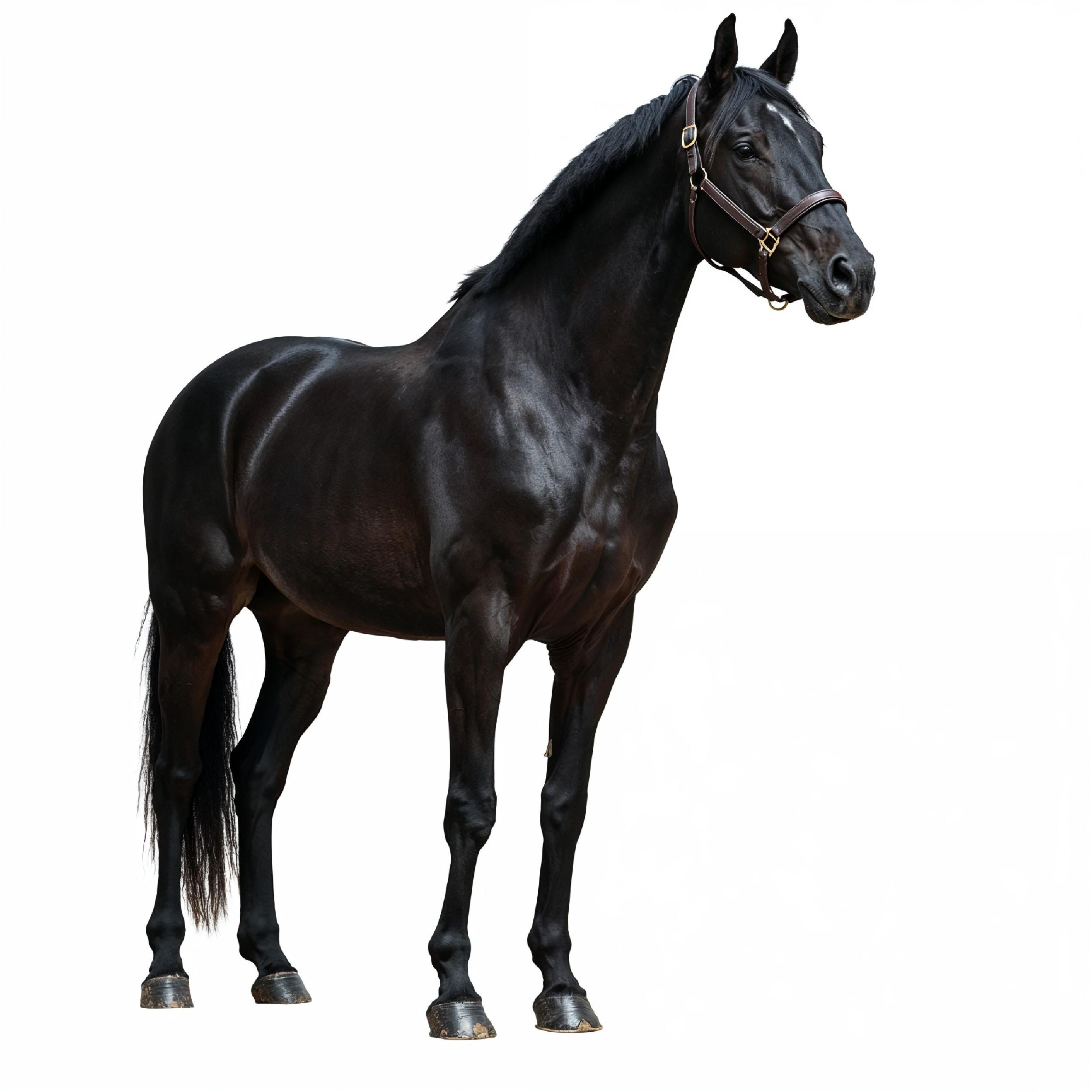 Horse Isolated on White Background Elegant Equine Studio Portrait