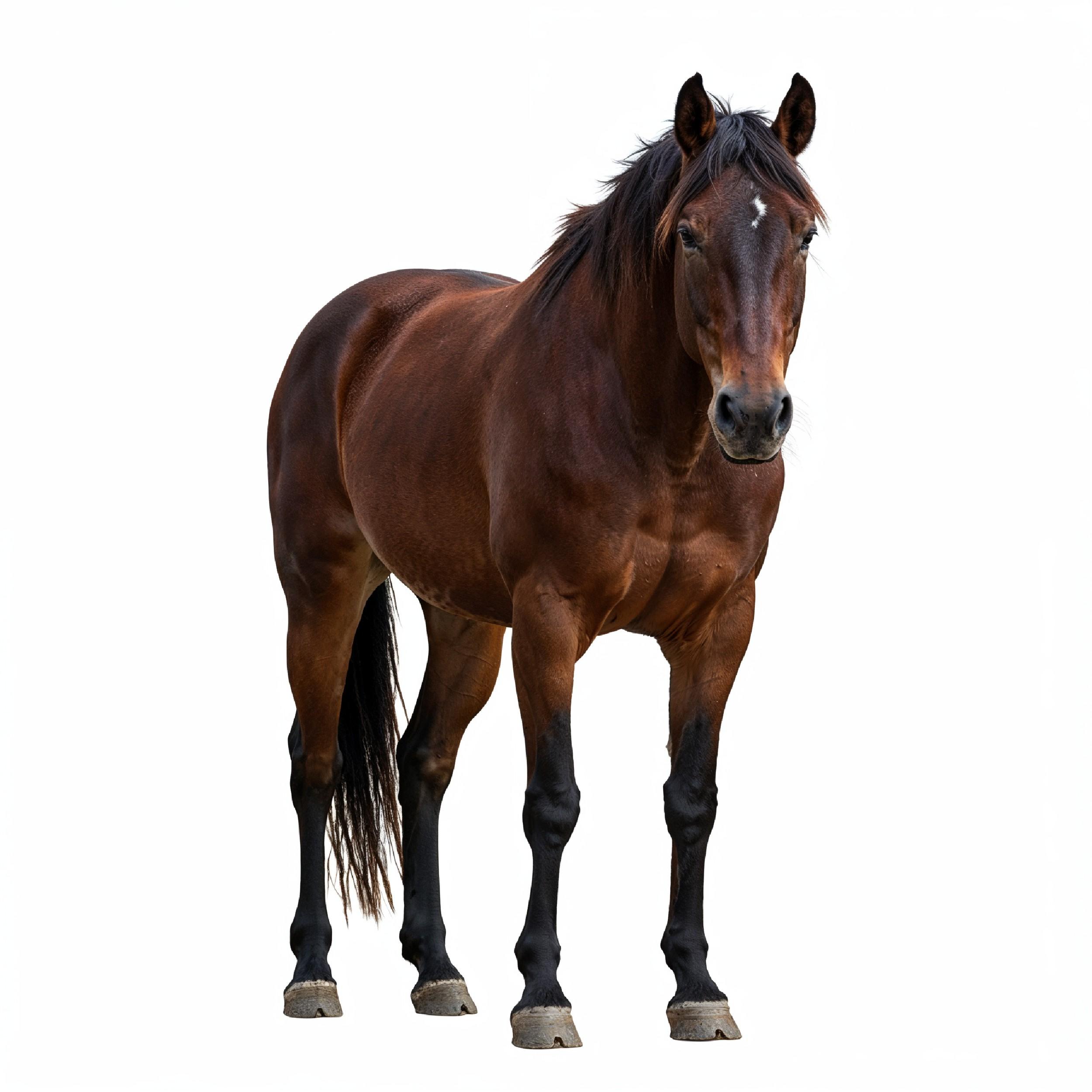Horse Isolated on White Background Elegant Equine Studio Portrait