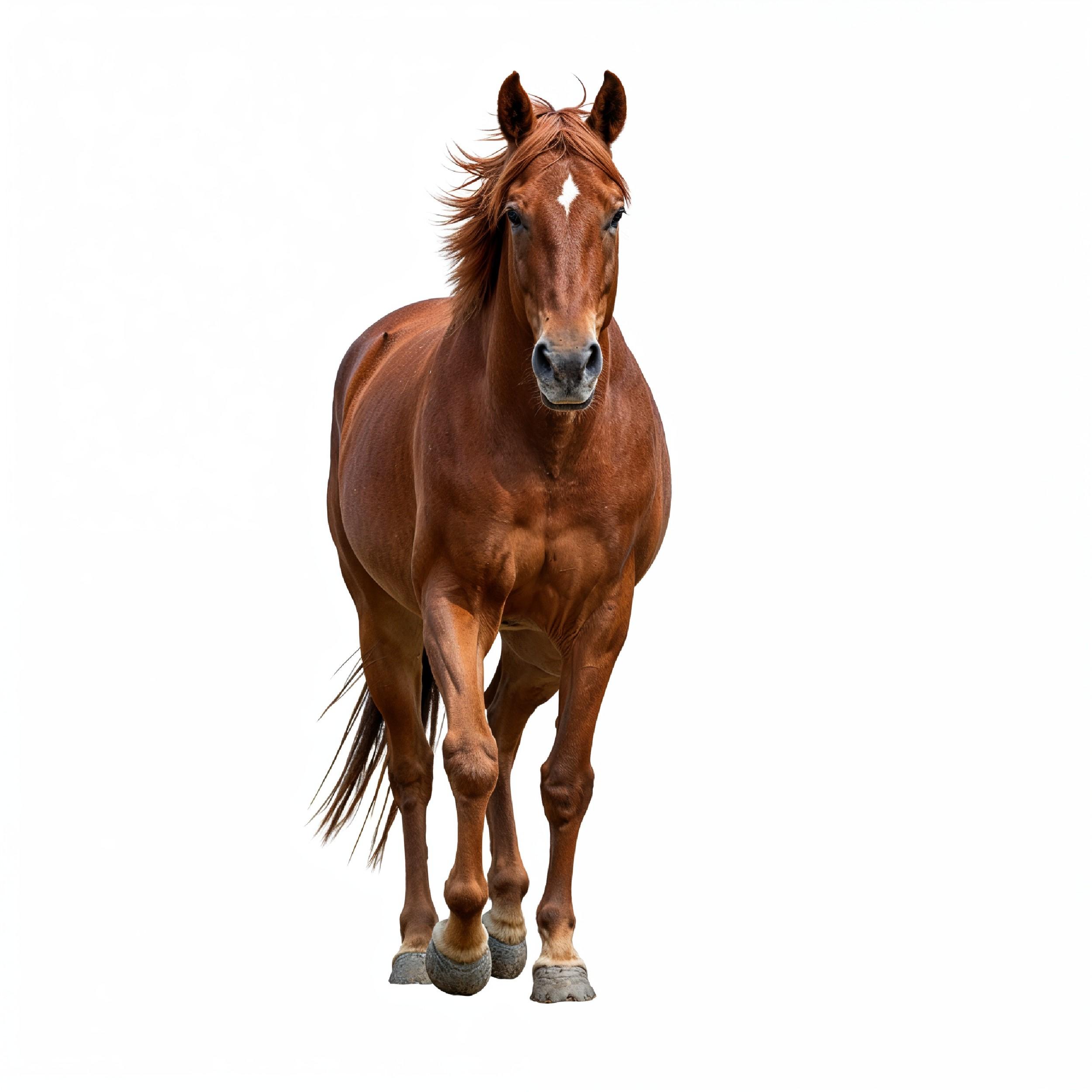 Horse Isolated on White Background Elegant Equine Studio Portrait