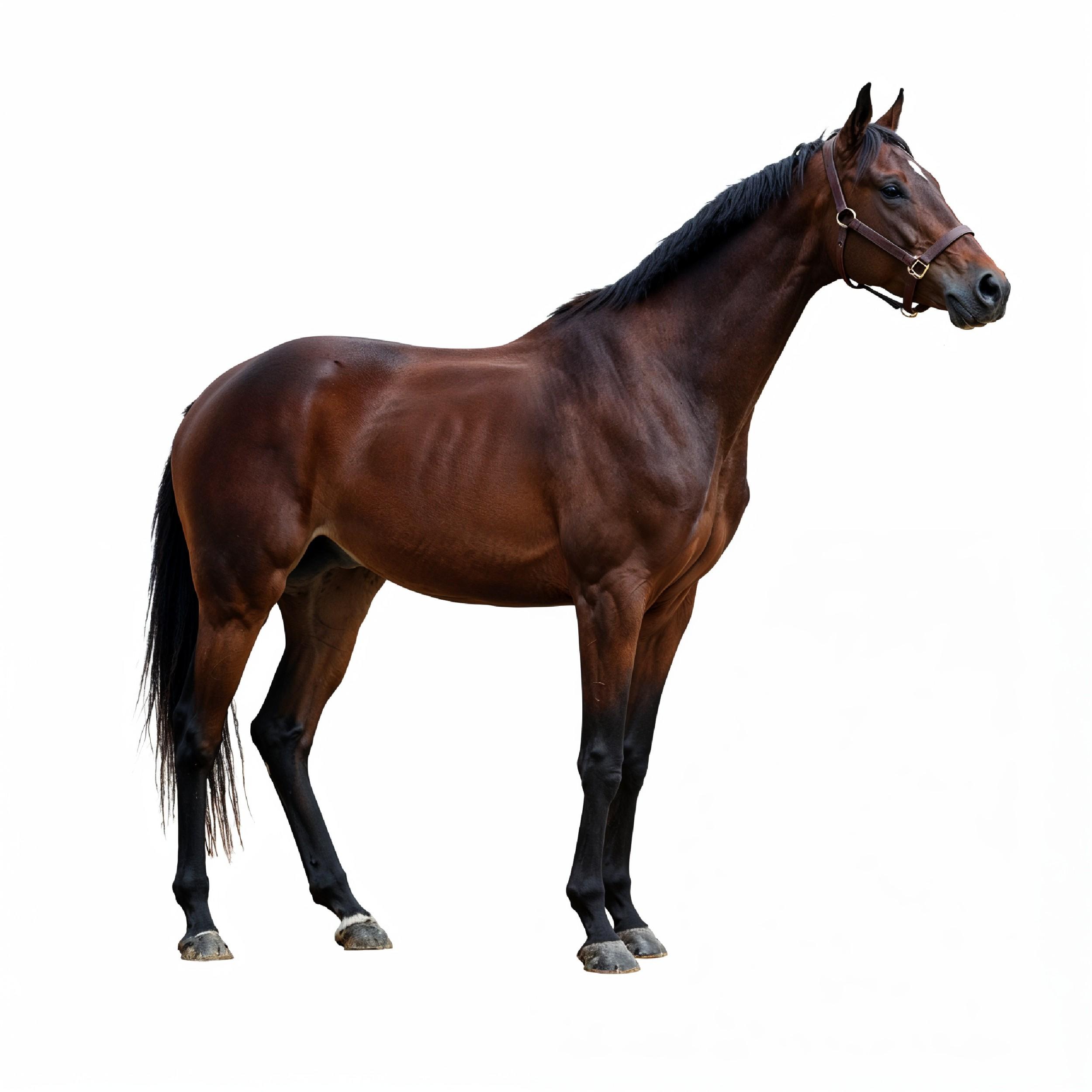 Horse Isolated on White Background Elegant Equine Studio Portrait