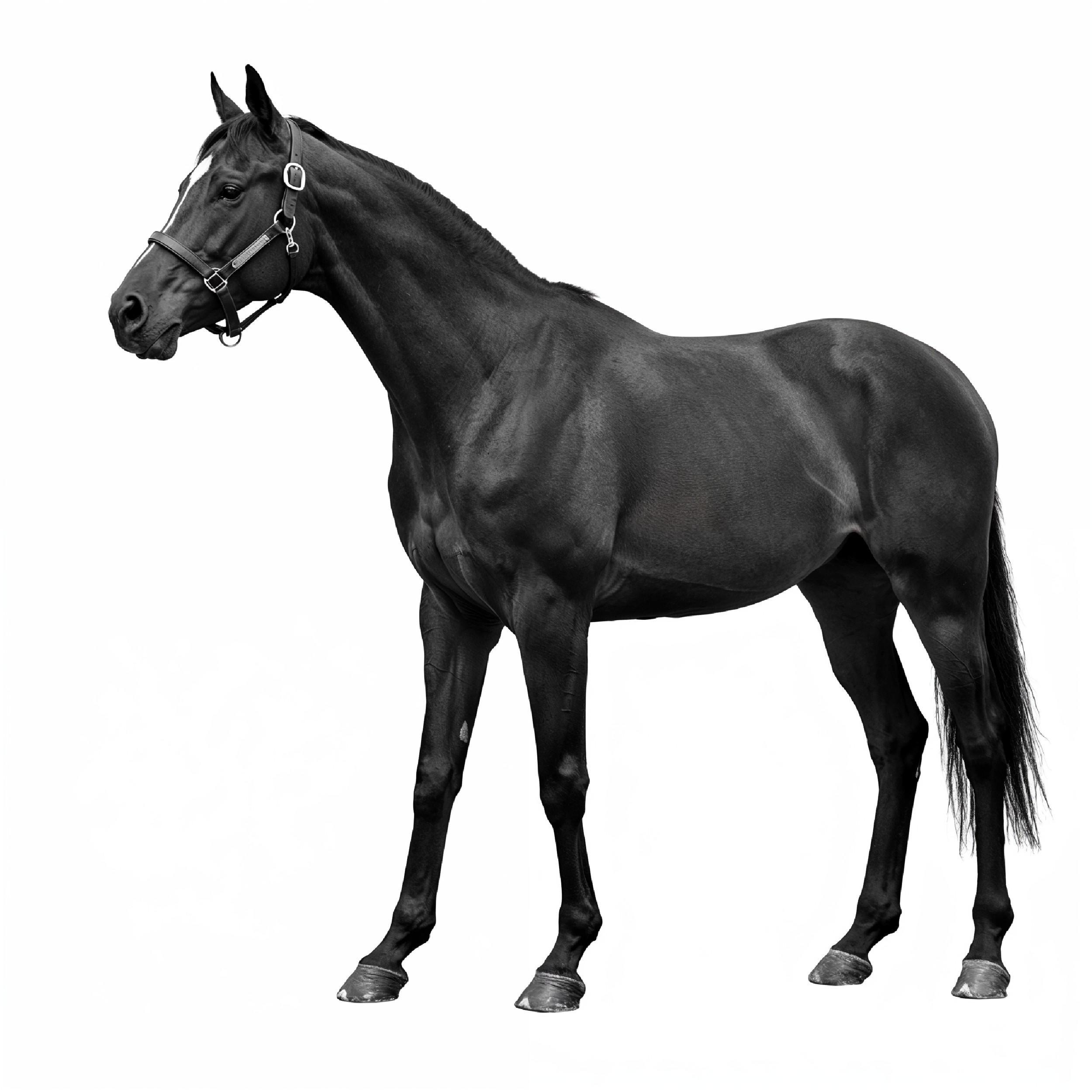 Horse Isolated on White Background Elegant Equine Studio Portrait
