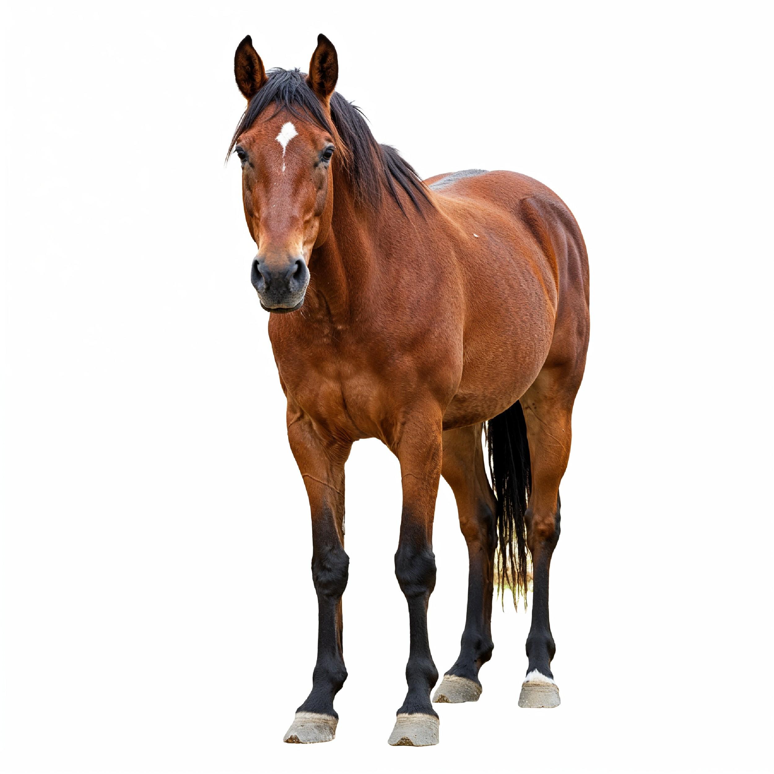 Horse Isolated on White Background Elegant Equine Studio Portrait