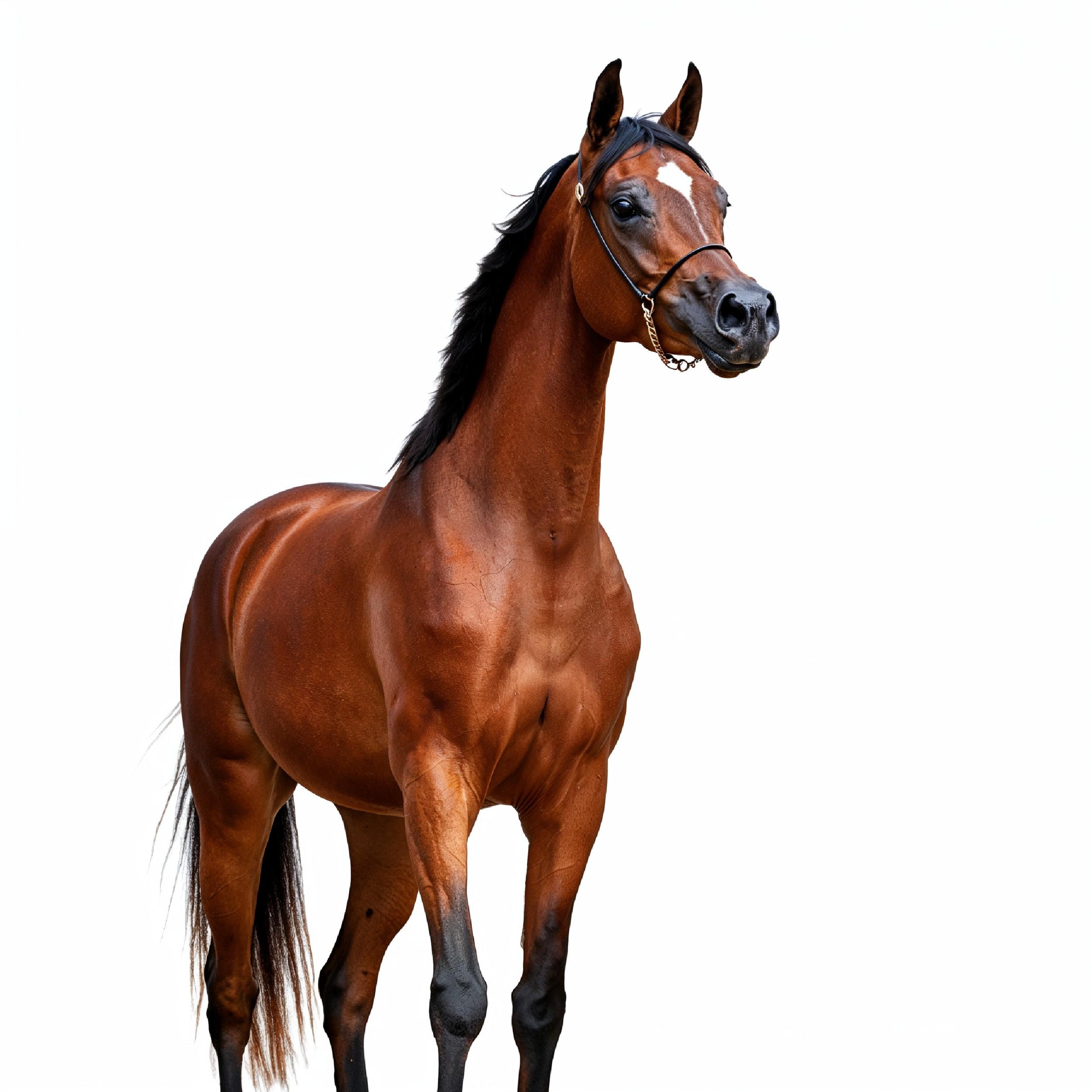 Horse Isolated on White Background Elegant Equine Studio Portrait