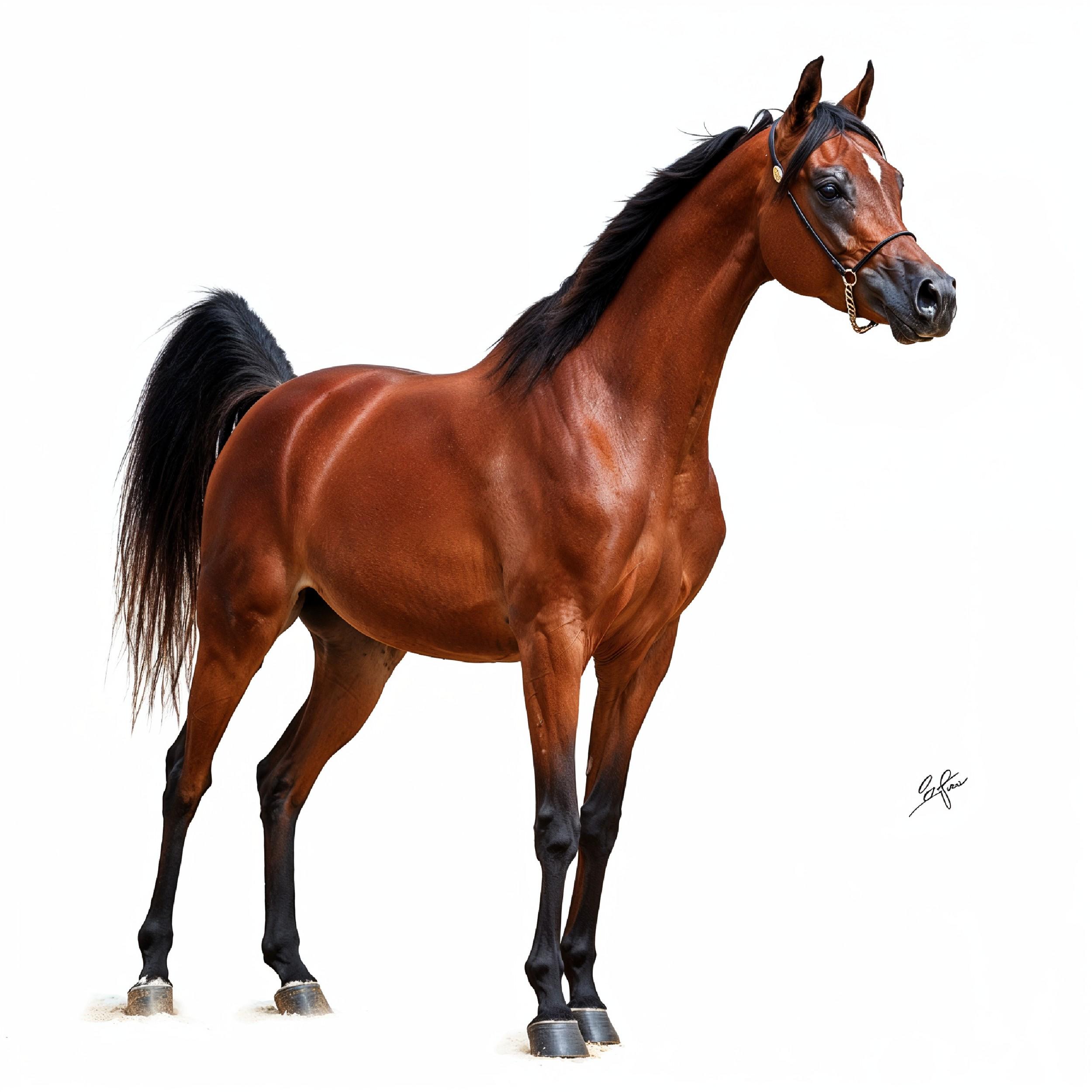 Horse Isolated on White Background Elegant Equine Studio Portrait