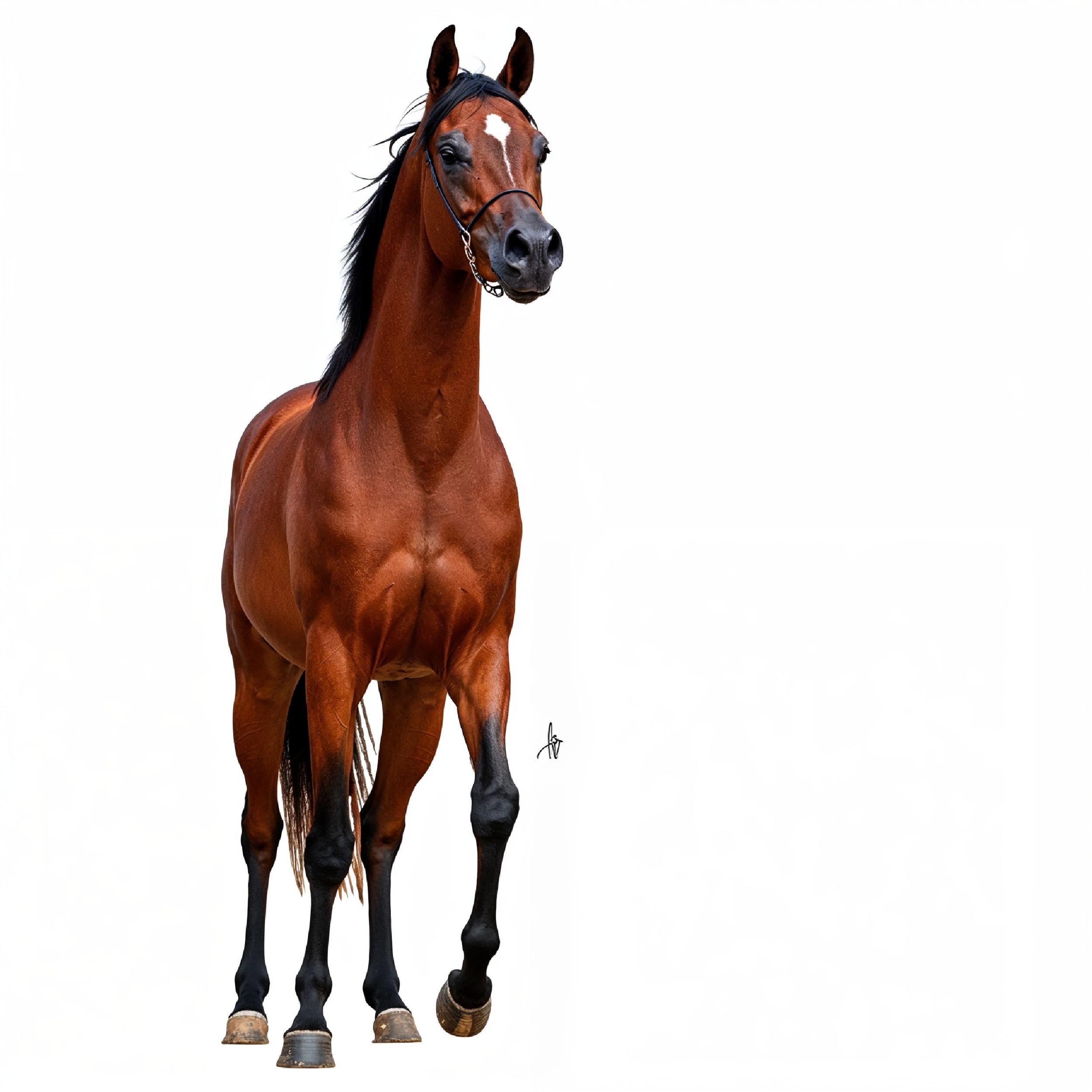 Horse Isolated on White Background Elegant Equine Studio Portrait