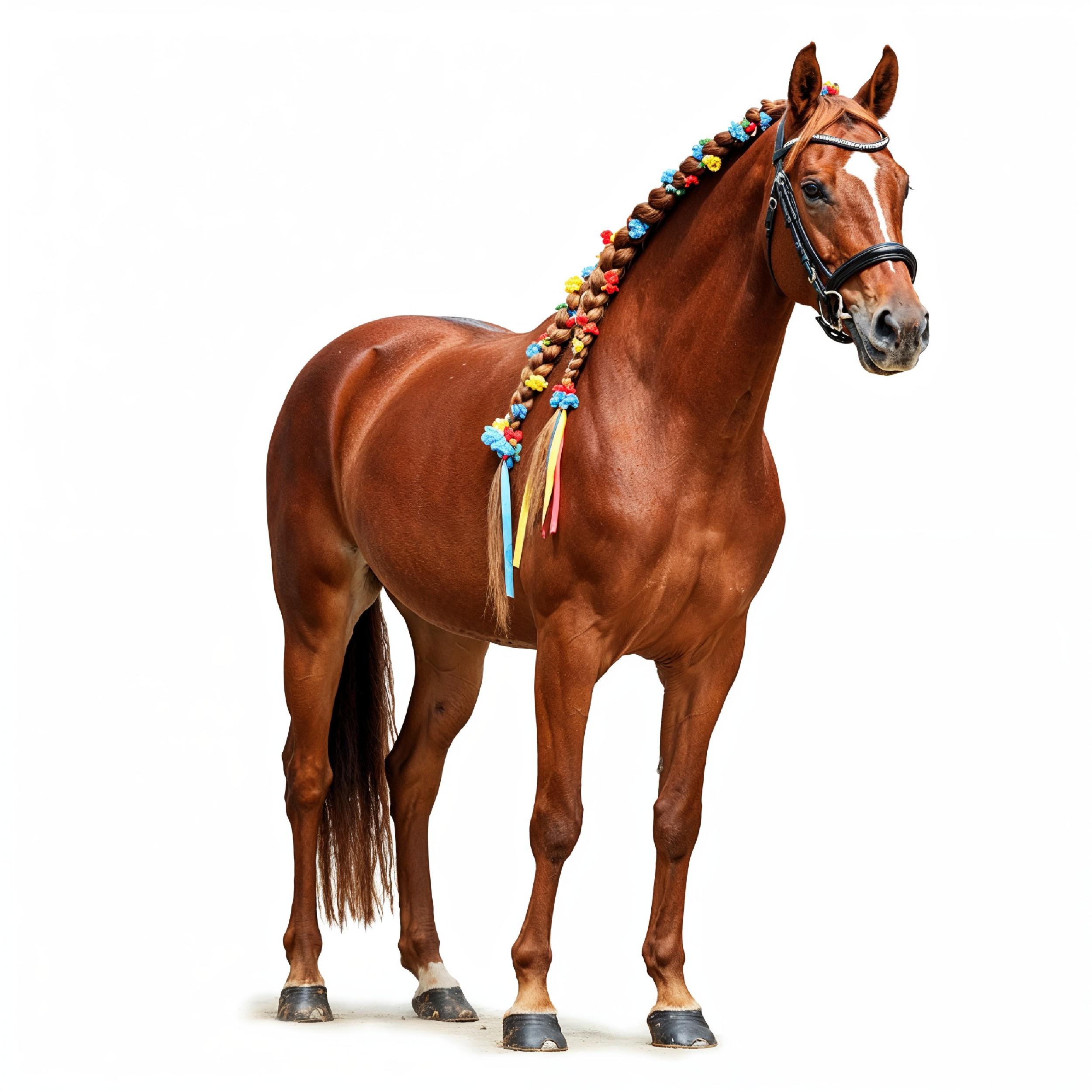 Horse Isolated on White Background Elegant Equine Studio Portrait