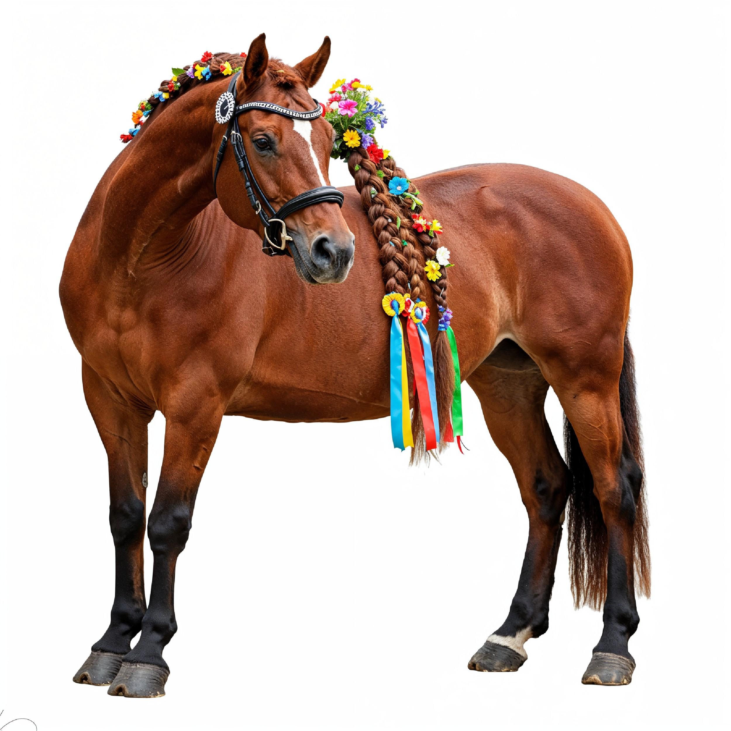 Horse Isolated on White Background Elegant Equine Studio Portrait