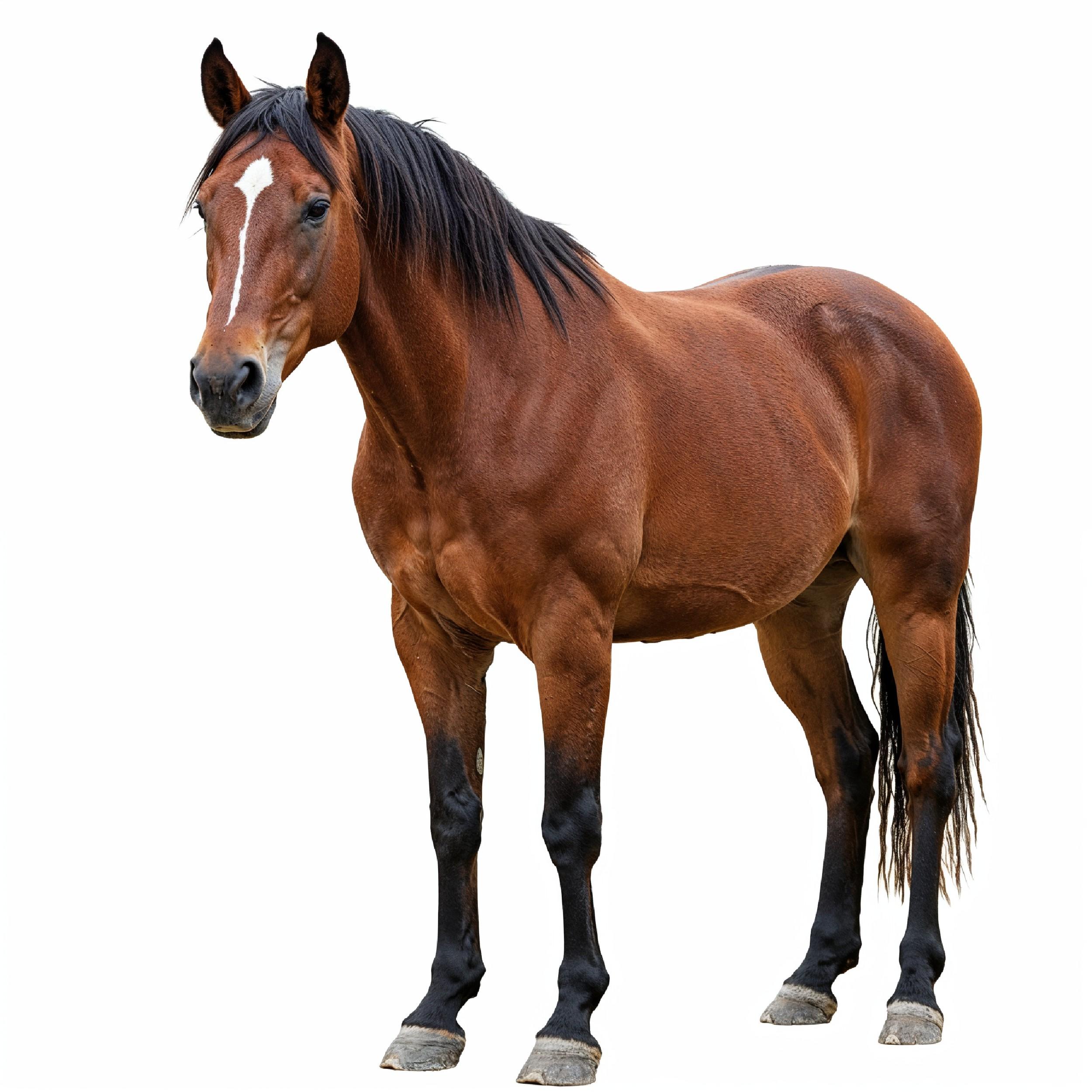 Horse Isolated on White Background Elegant Equine Studio Portrait