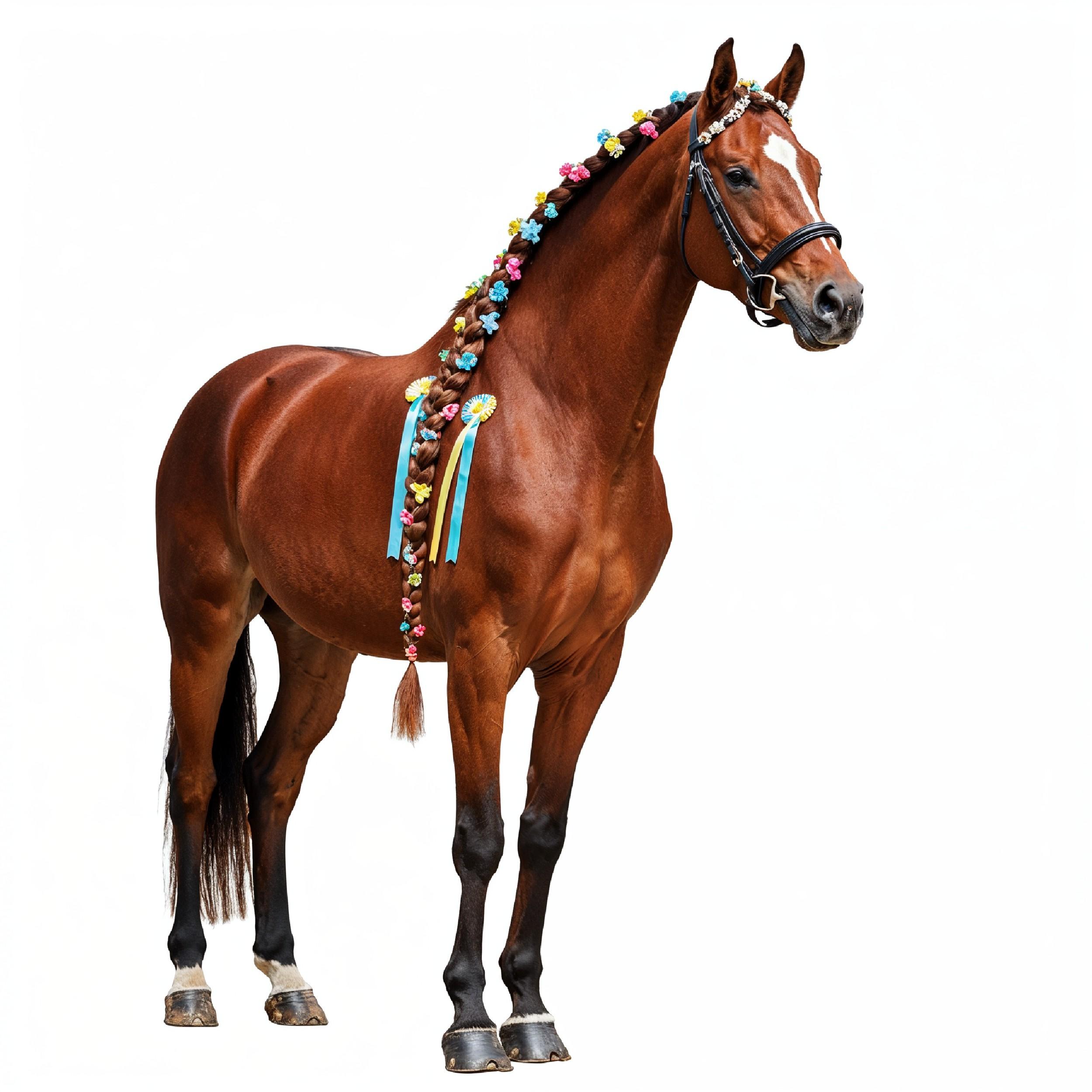Horse Isolated on White Background Elegant Equine Studio Portrait