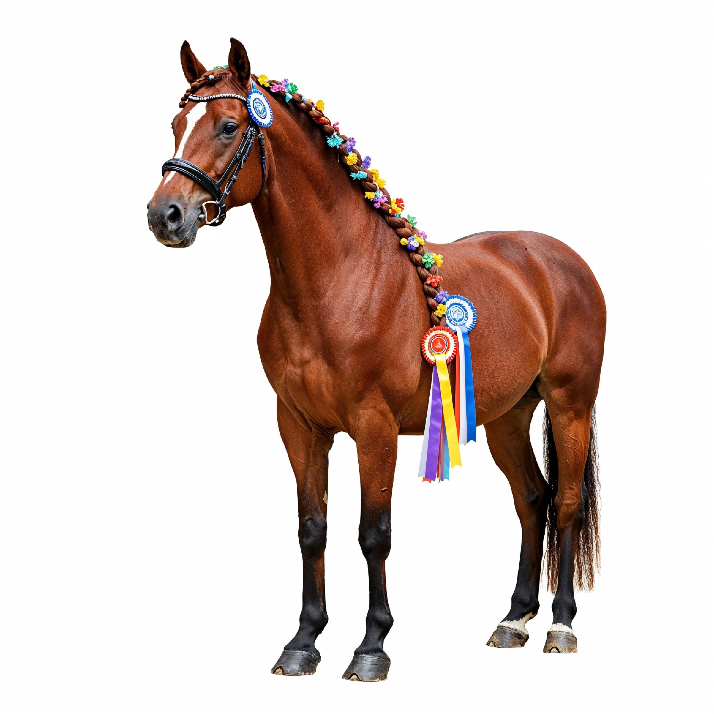 Horse Isolated on White Background Elegant Equine Studio Portrait