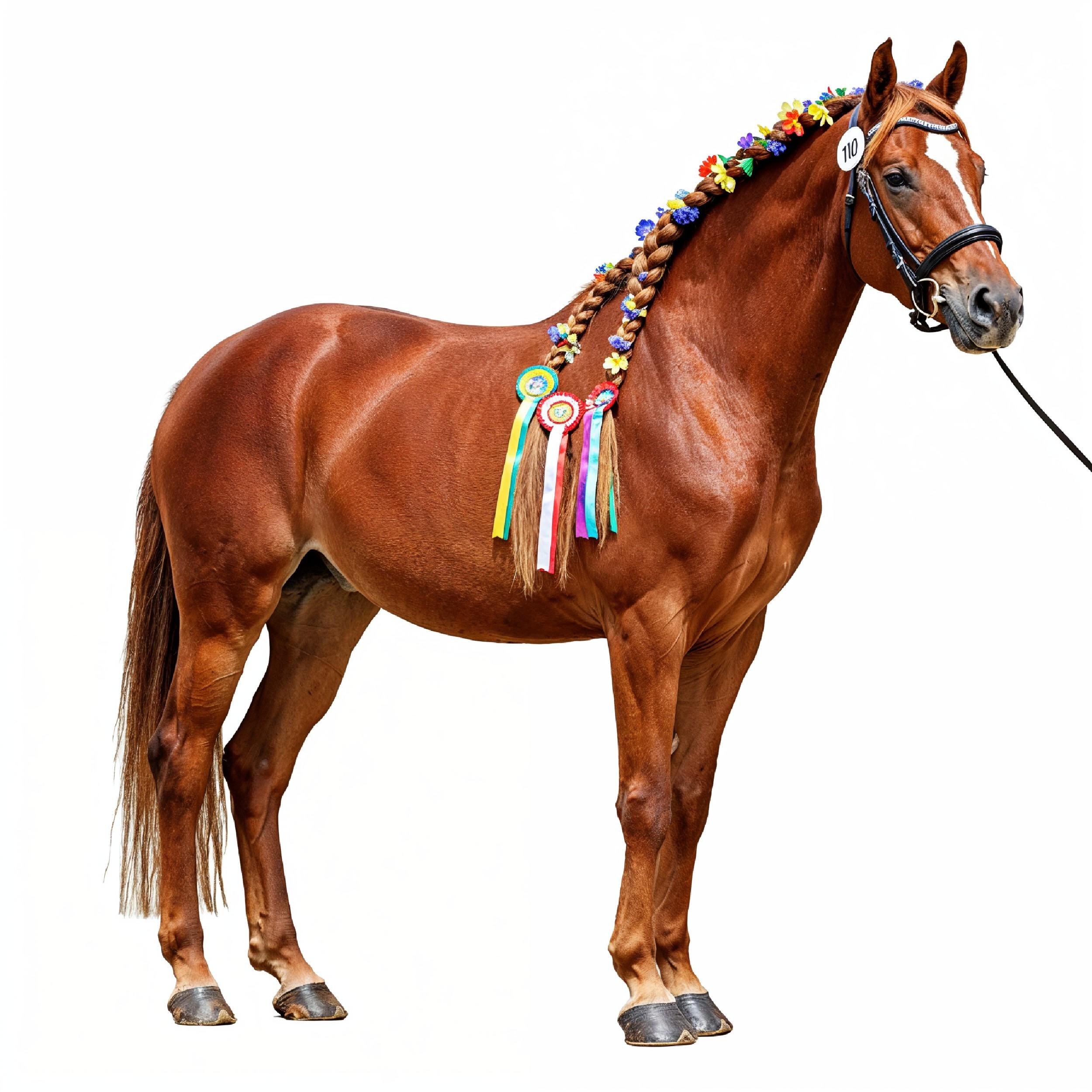 Horse Isolated on White Background Elegant Equine Studio Portrait