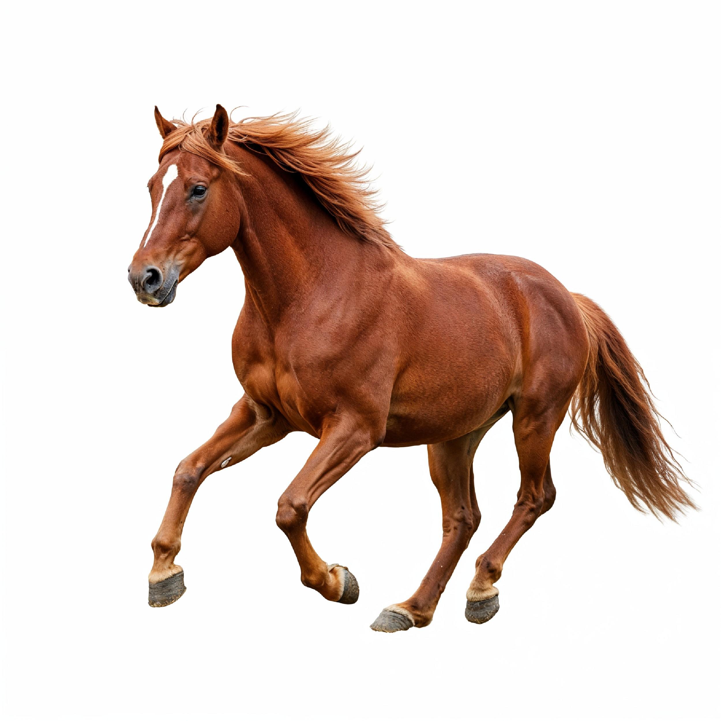 Horse Isolated on White Background Elegant Equine Studio Portrait