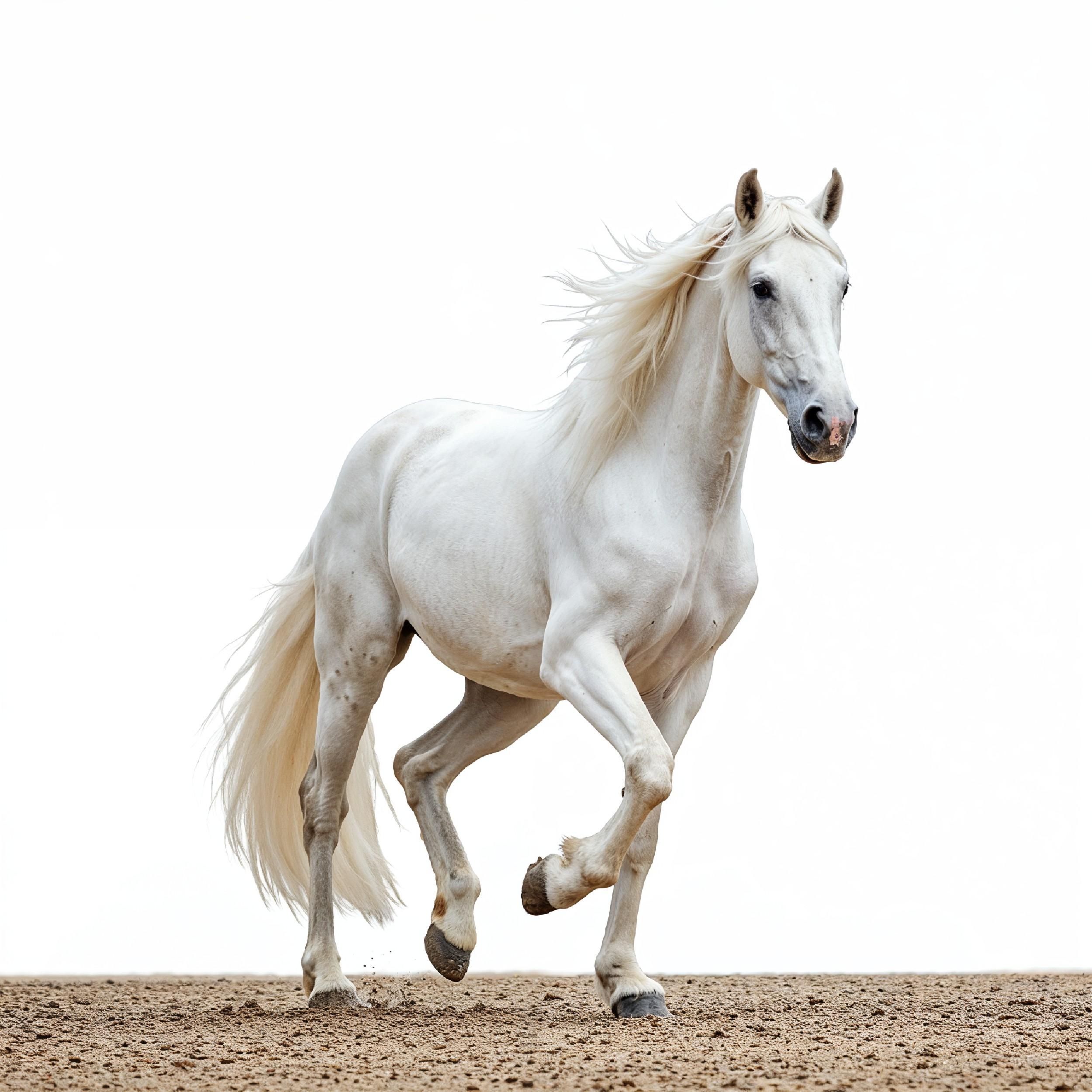 Horse Isolated on White Background Elegant Equine Studio Portrait