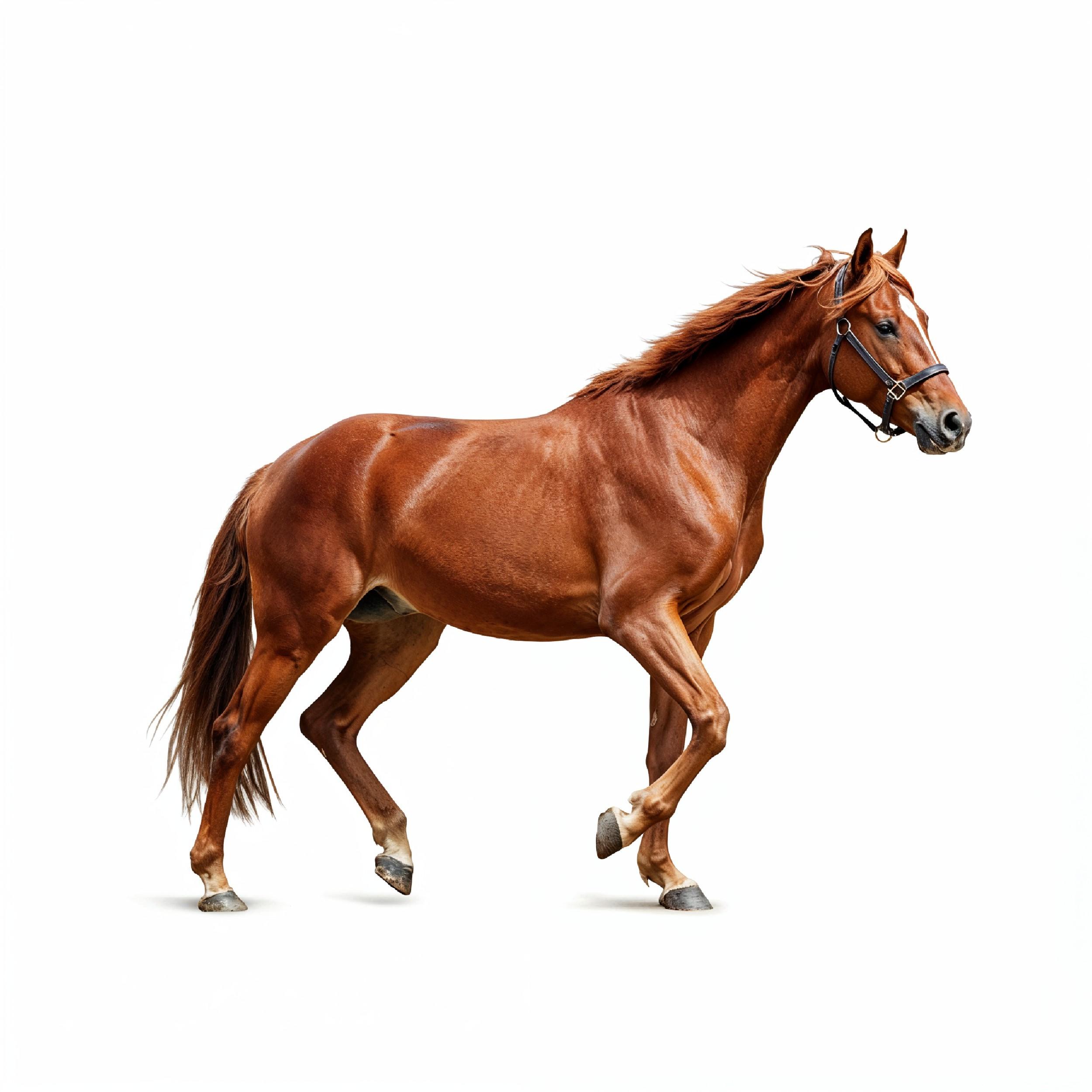 Horse Isolated on White Background Elegant Equine Studio Portrait