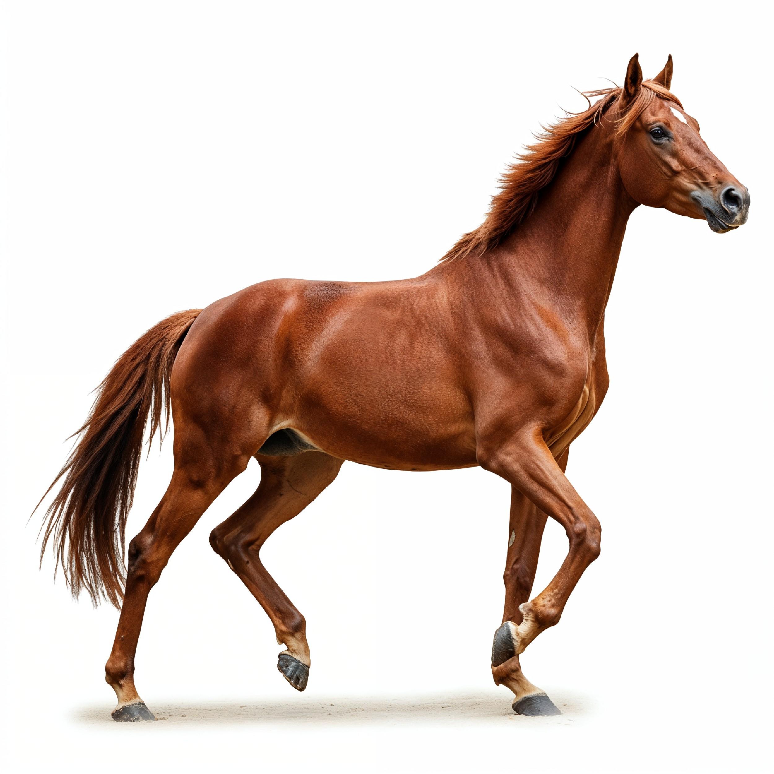 Horse Isolated on White Background Elegant Equine Studio Portrait