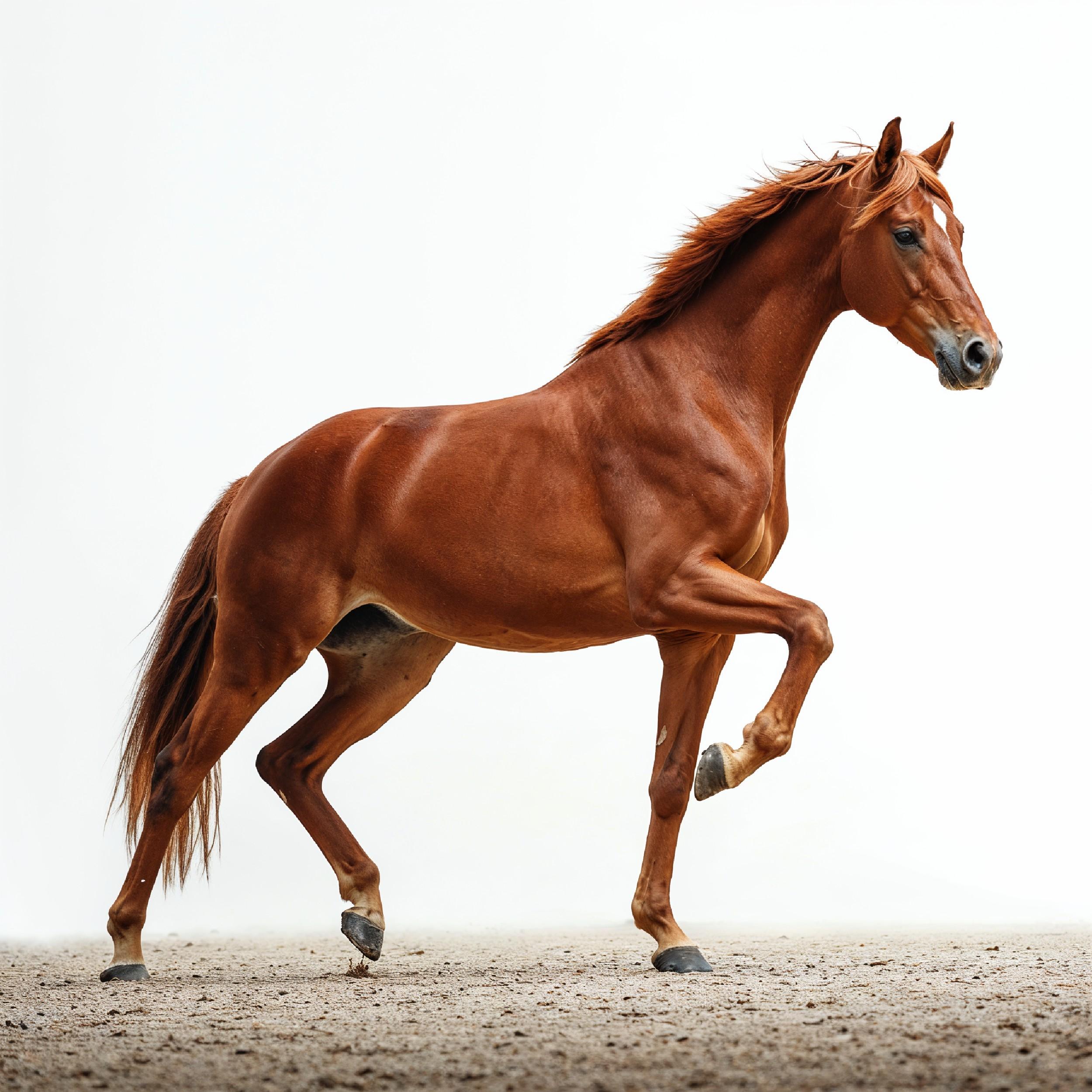 Horse Isolated on White Background Elegant Equine Studio Portrait