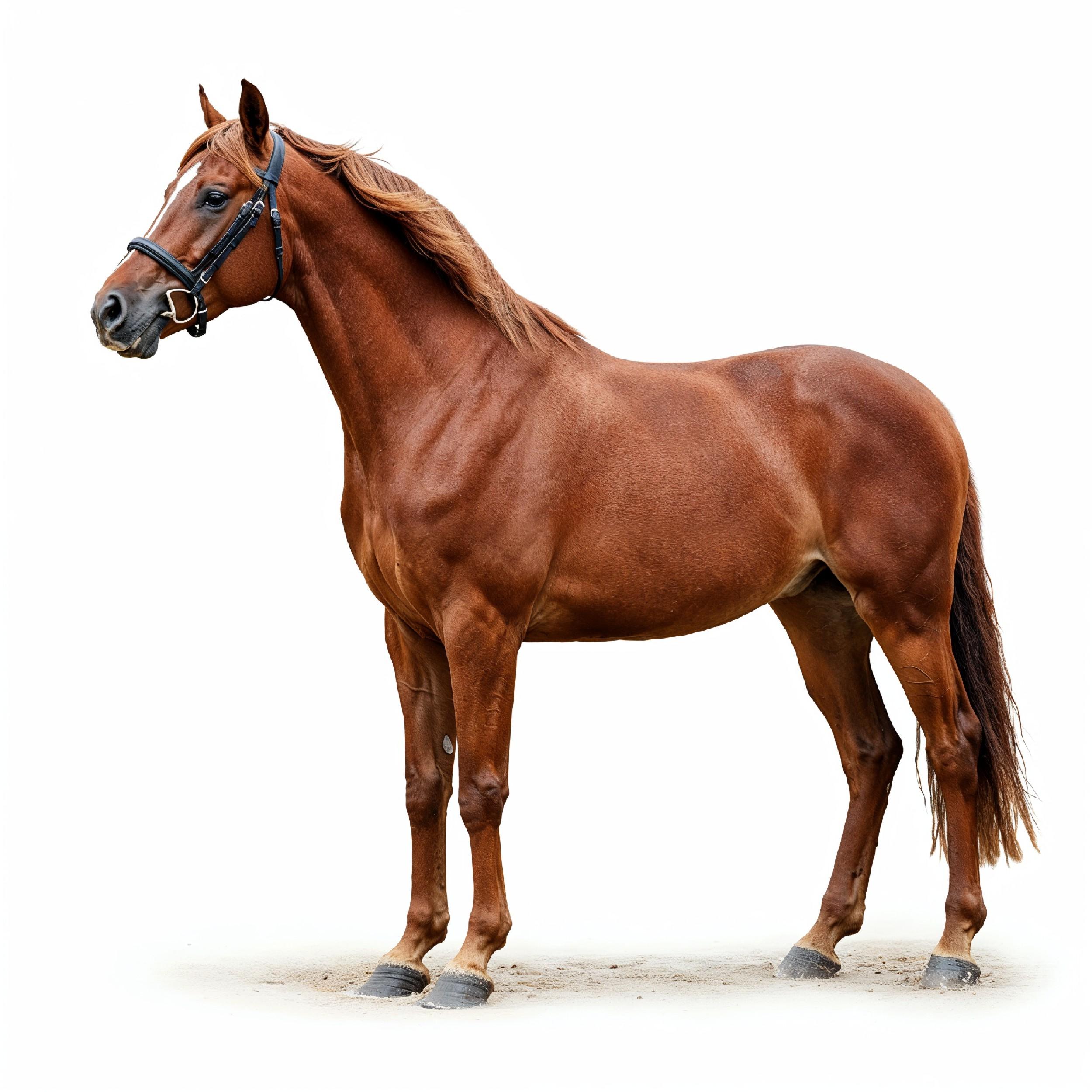 Horse Isolated on White Background Elegant Equine Studio Portrait