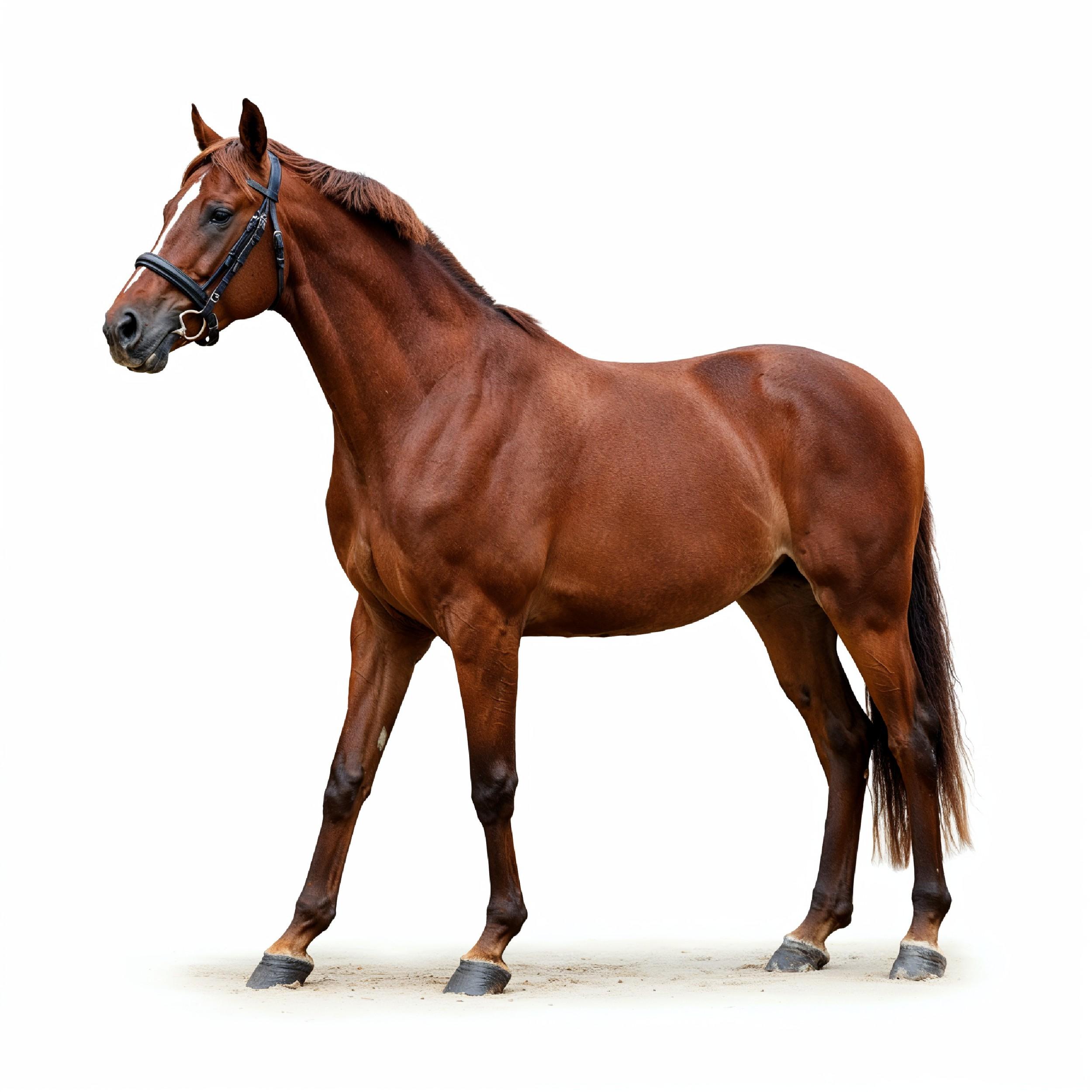 Horse Isolated on White Background Elegant Equine Studio Portrait