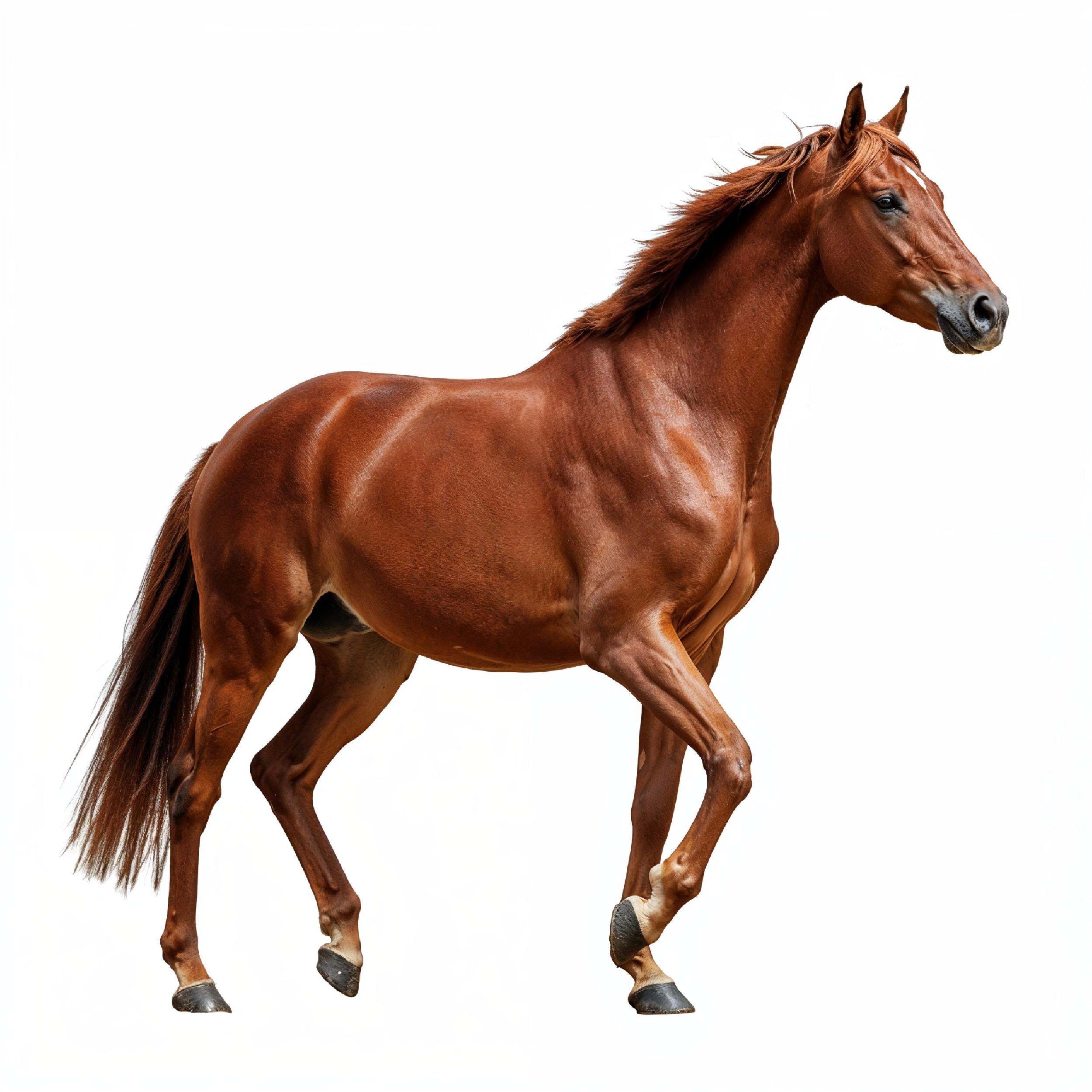 Horse Isolated on White Background Elegant Equine Studio Portrait