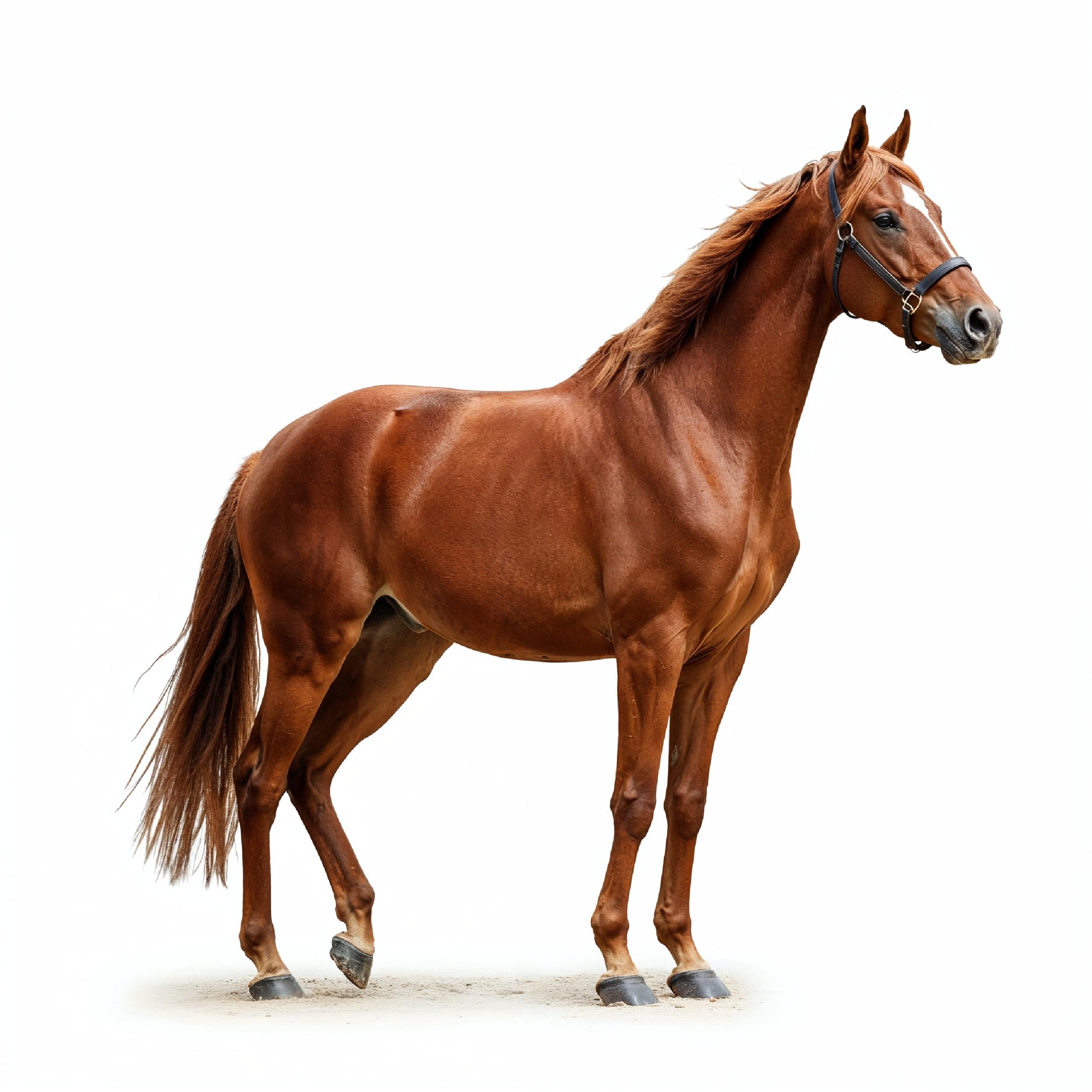 Horse Isolated on White Background Elegant Equine Studio Portrait