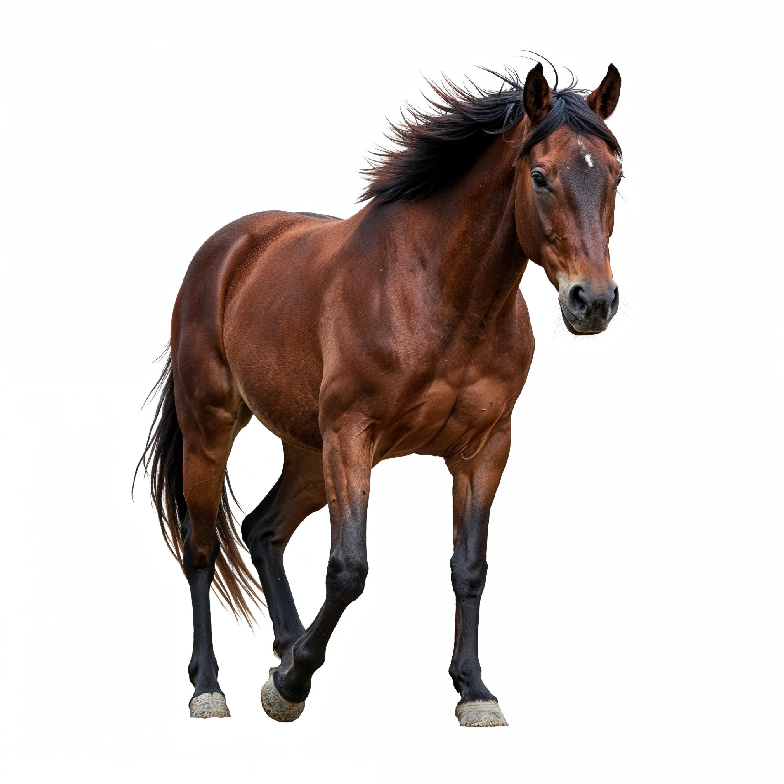 Horse Isolated on White Background Elegant Equine Studio Portrait