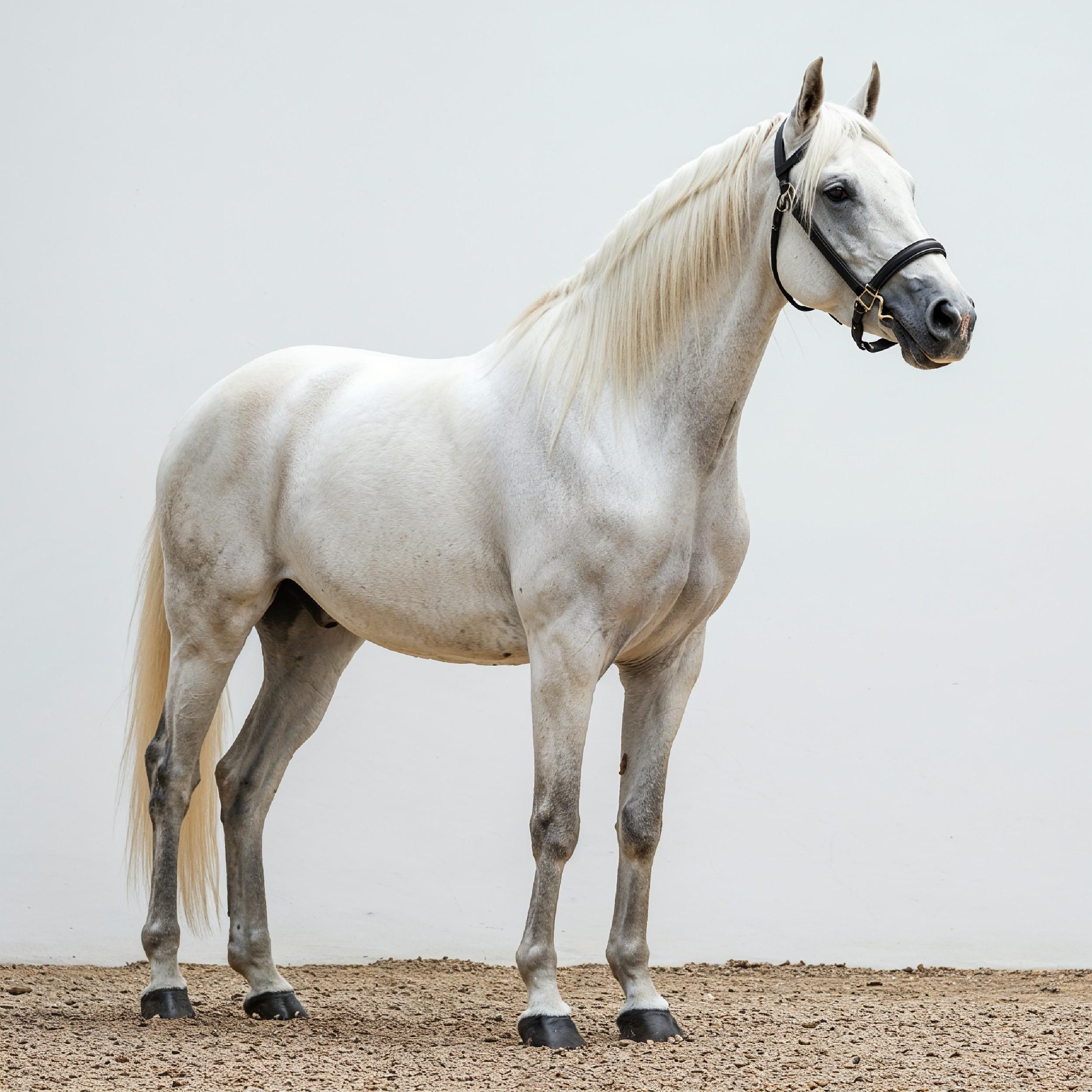 Horse Isolated on White Background Elegant Equine Studio Portrait