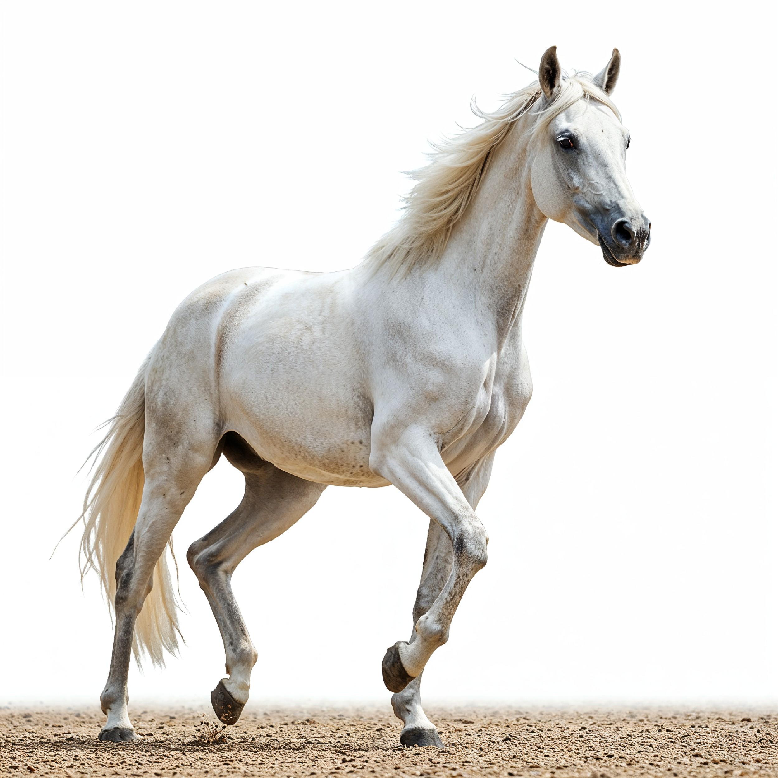 Horse Isolated on White Background Elegant Equine Studio Portrait