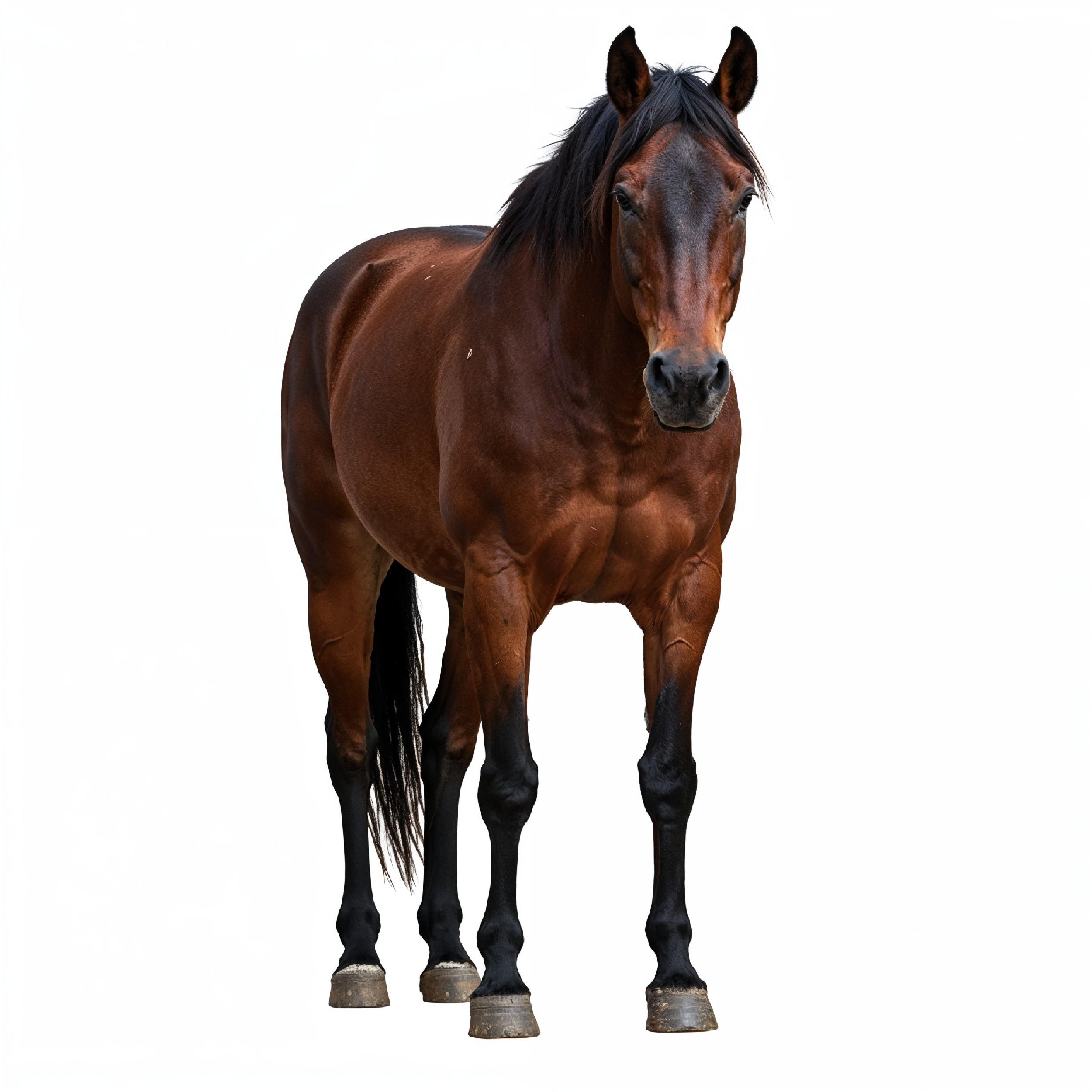 Horse Isolated on White Background Elegant Equine Studio Portrait