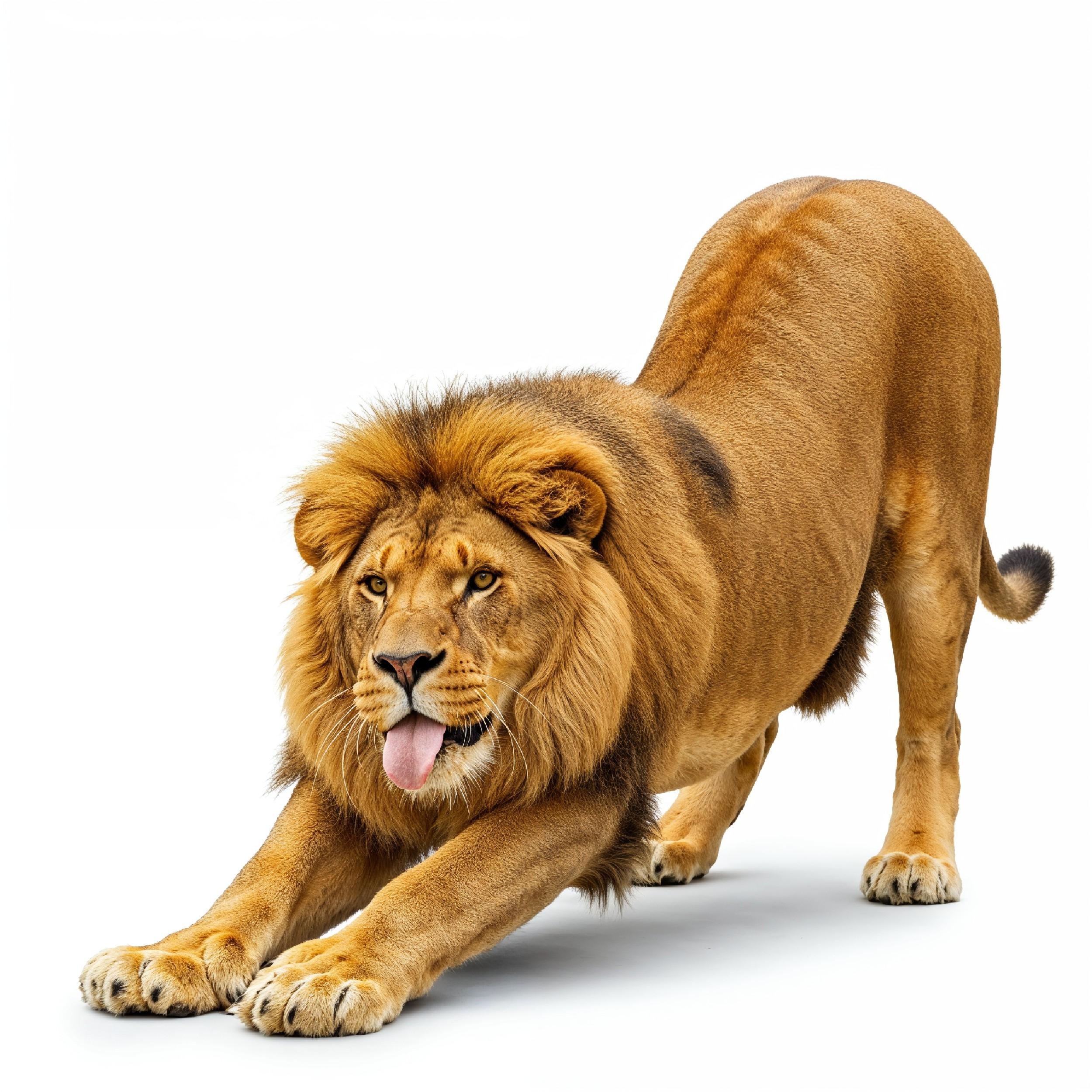 Lion Isolated on White Background Majestic Wildlife Animal Portrait