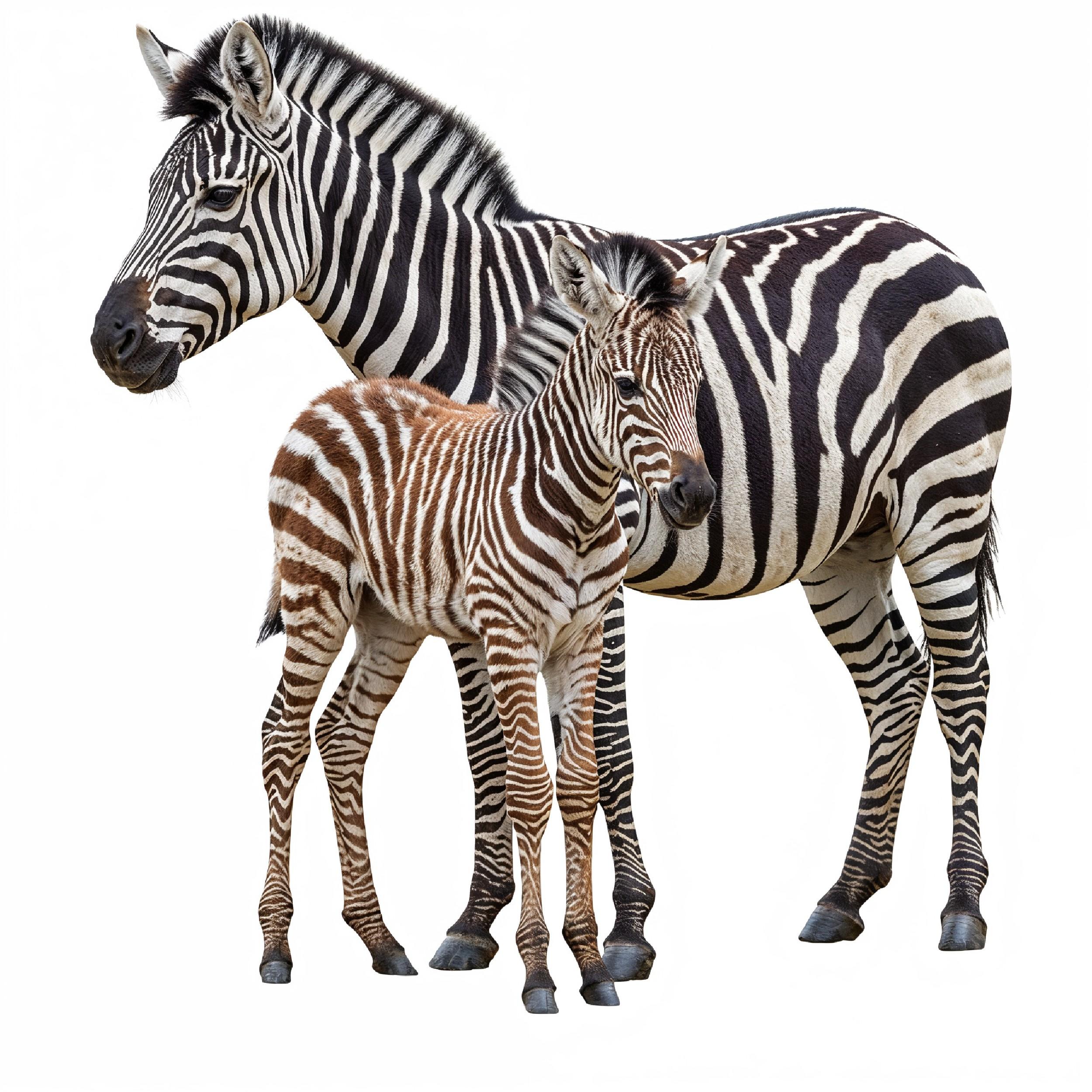Zebra Isolated on White Background African Wildlife Animal Portrait