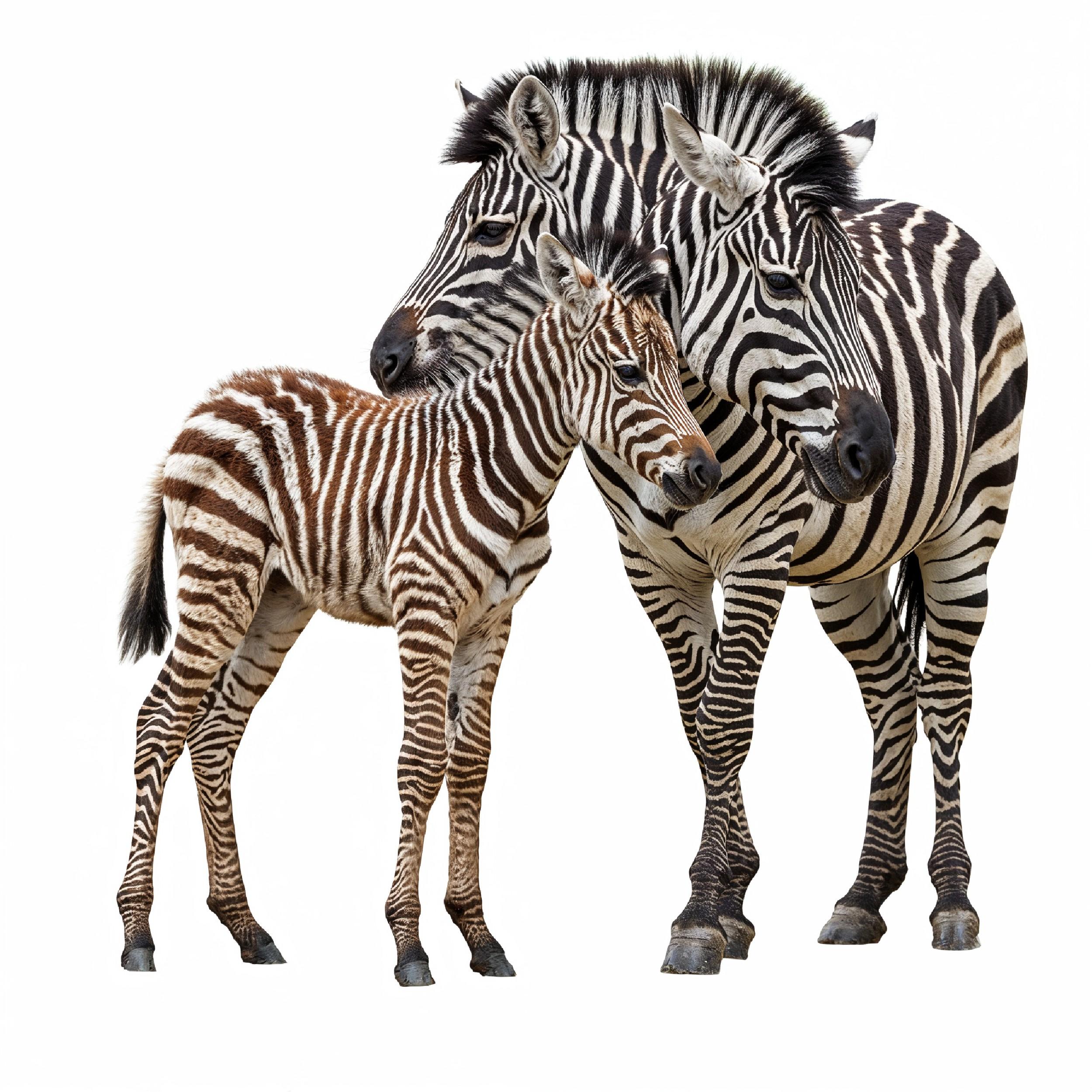 Zebra Isolated on White Background African Wildlife Animal Portrait