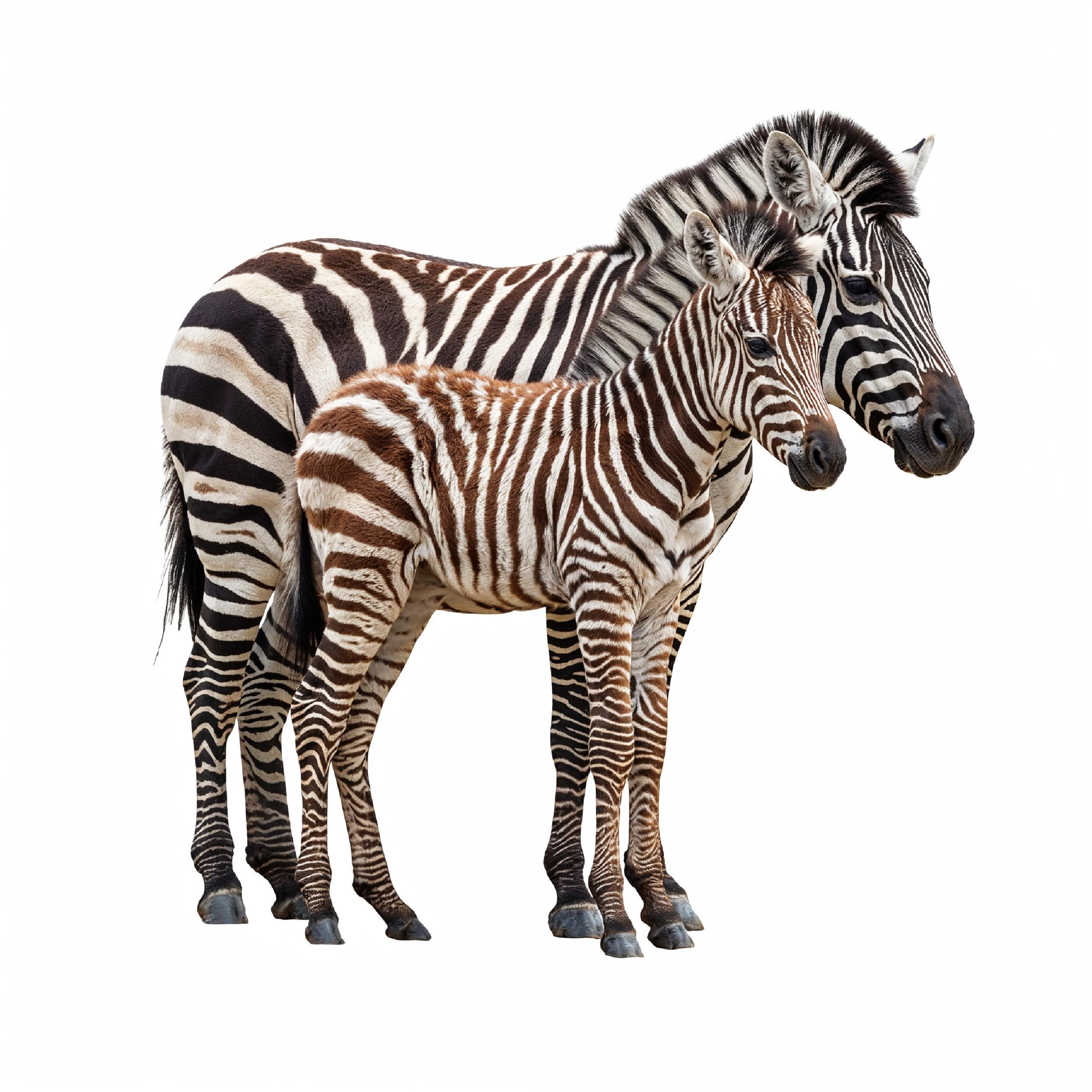 Zebra Isolated on White Background African Wildlife Animal Portrait