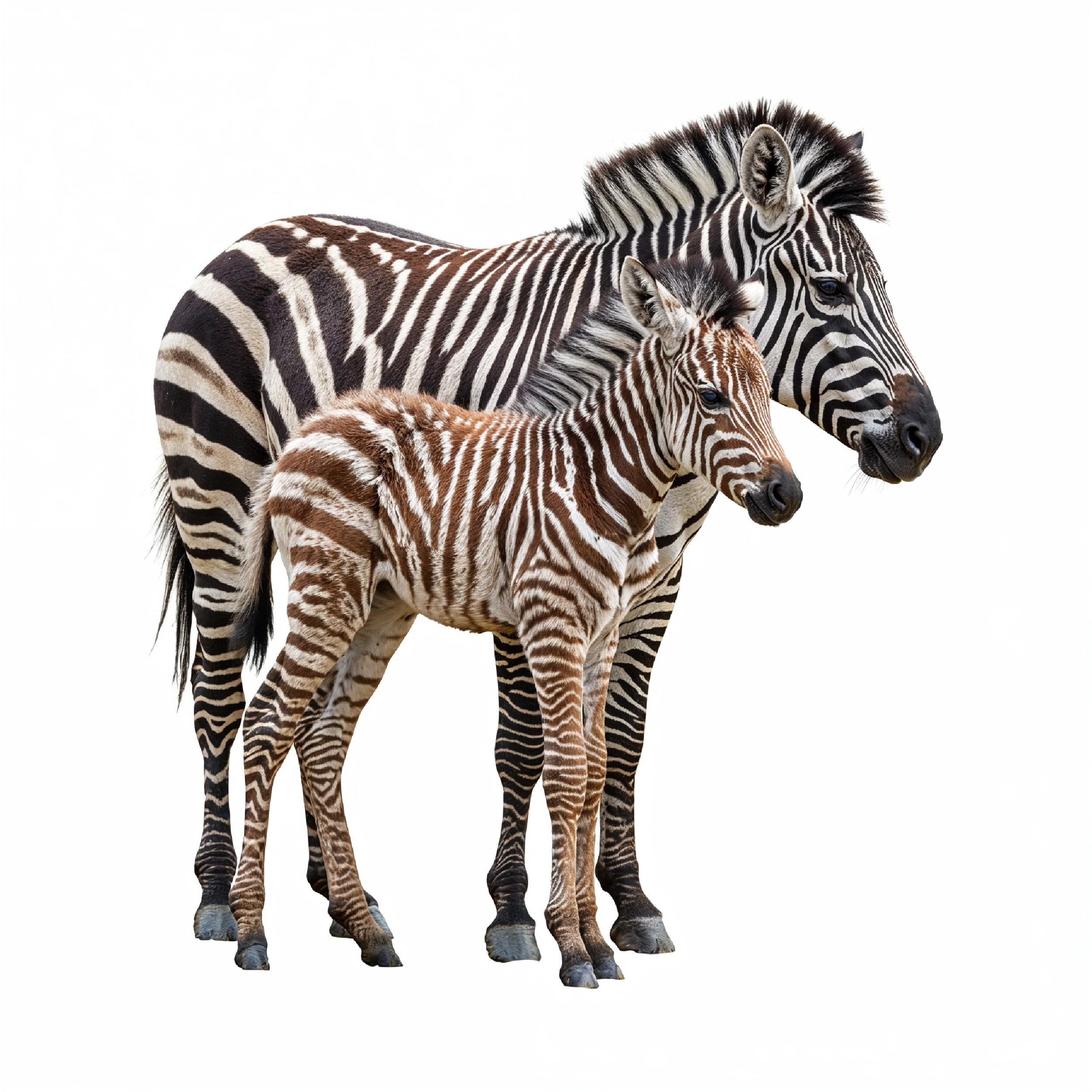 Zebra Isolated on White Background African Wildlife Animal Portrait