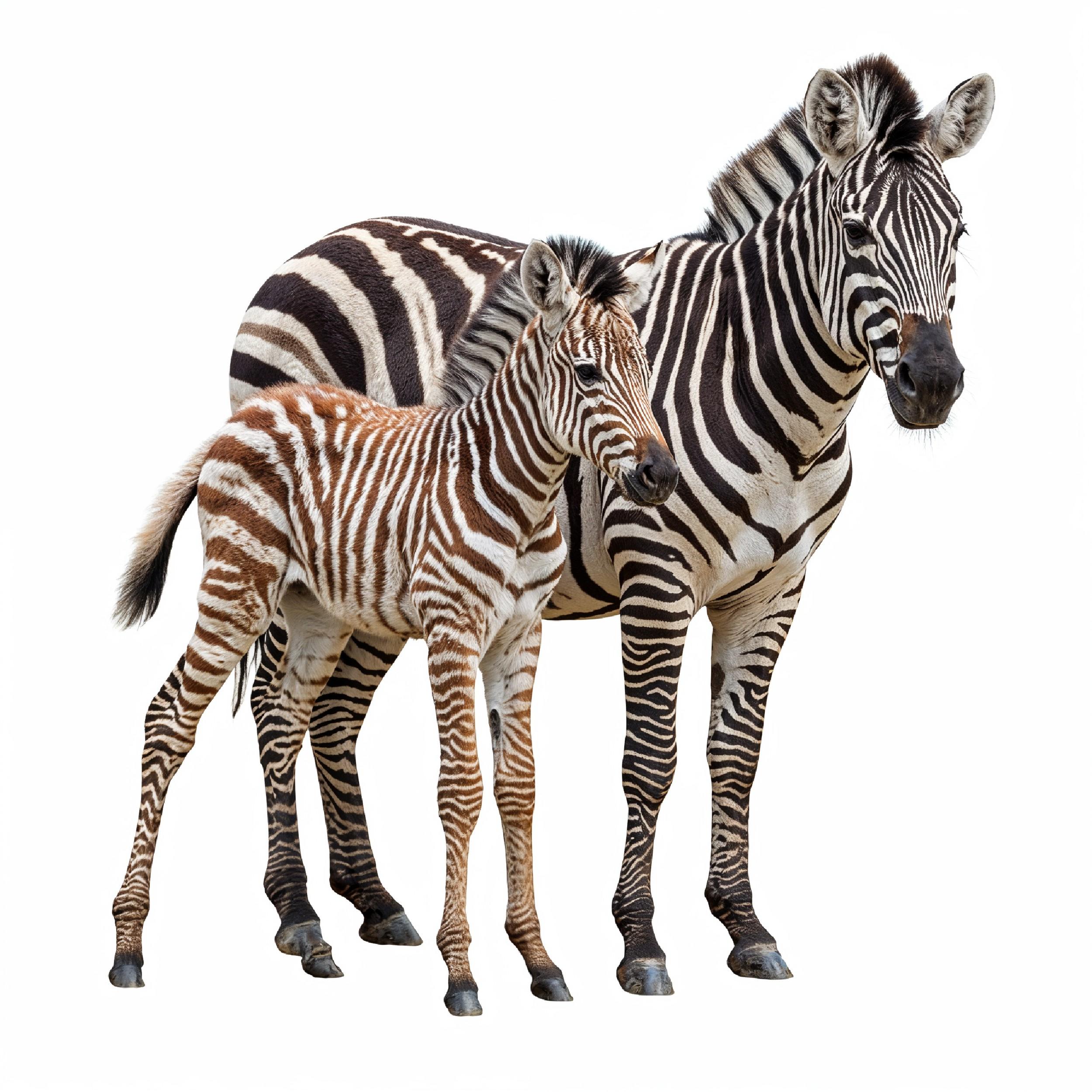 Zebra Isolated on White Background African Wildlife Animal Portrait