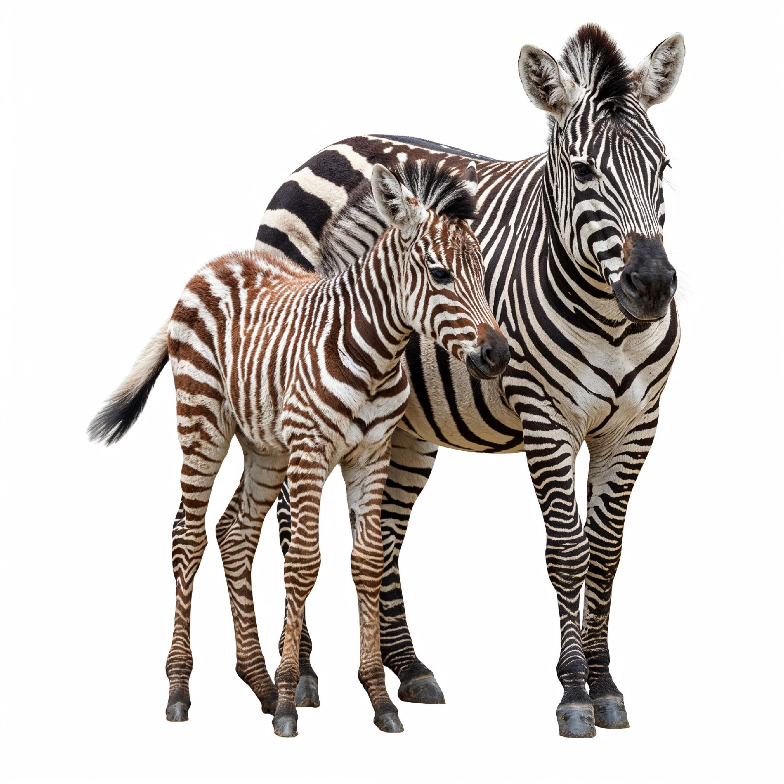 Zebra Isolated on White Background African Wildlife Animal Portrait