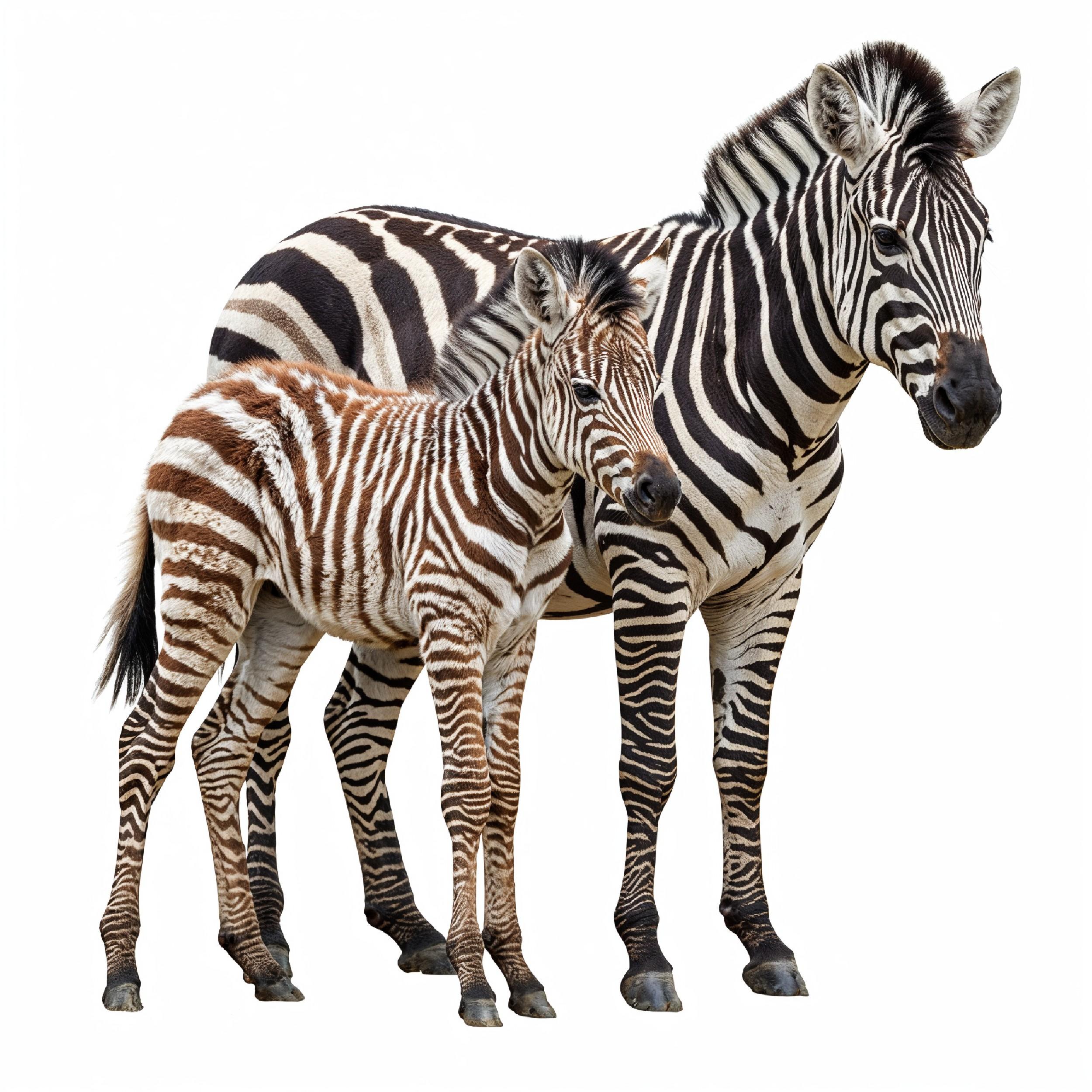Zebra Isolated on White Background African Wildlife Animal Portrait