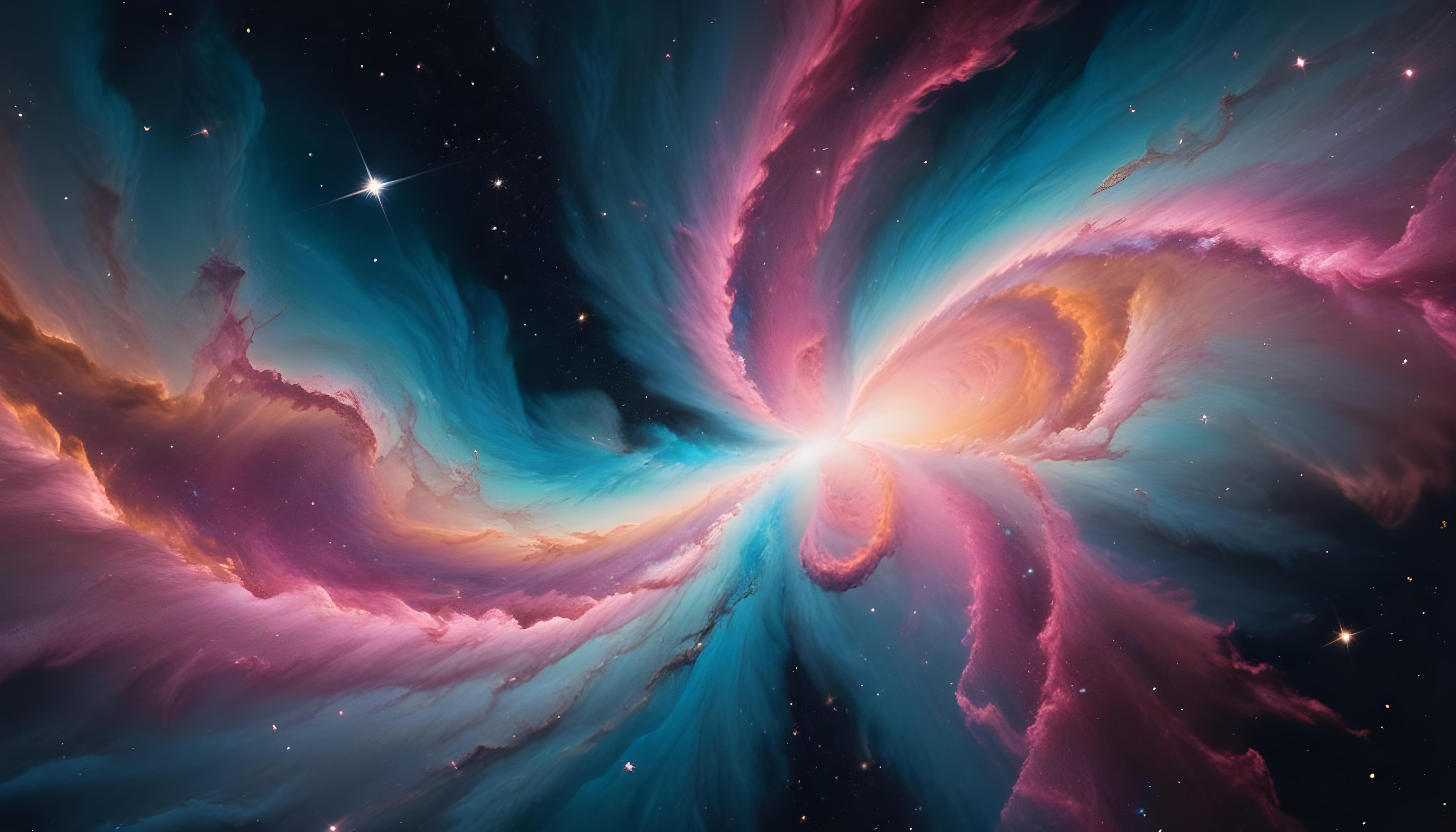 Mesmerizing Spiral Galaxy and Deep Space Nebula Illustration Background
