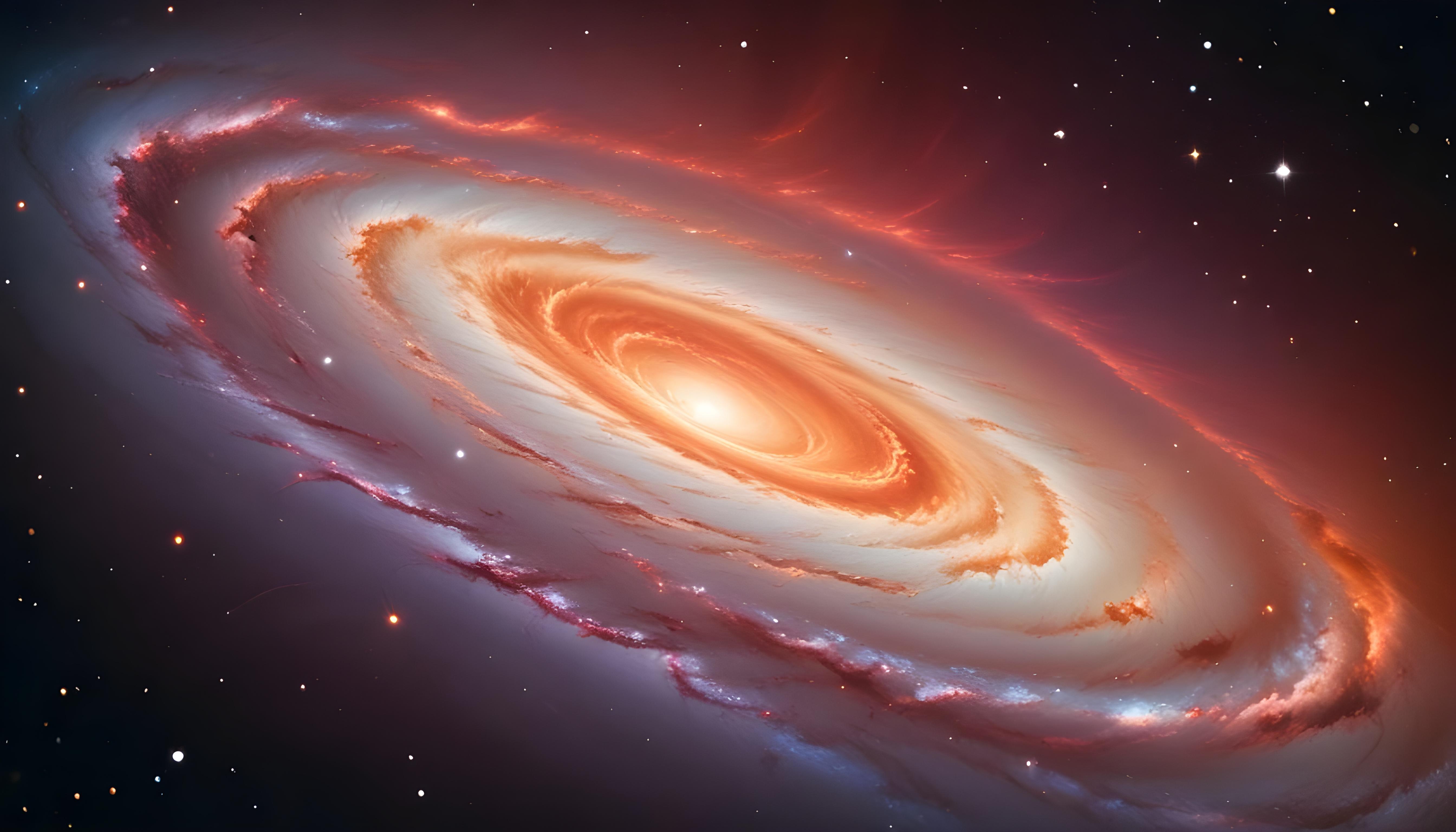 Mesmerizing Spiral Galaxy and Deep Space Nebula Illustration Background