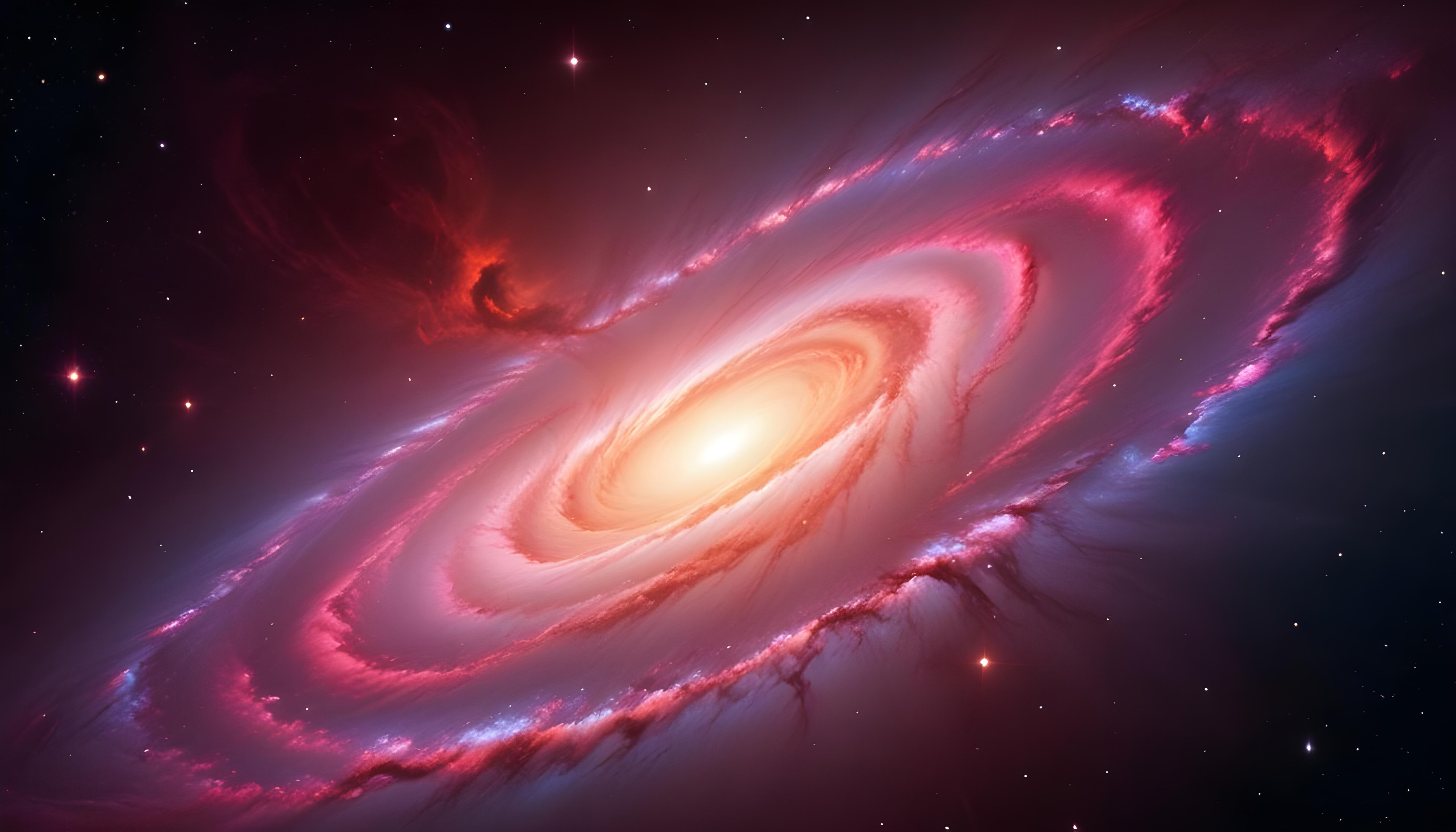 Mesmerizing Spiral Galaxy and Deep Space Nebula Illustration Background