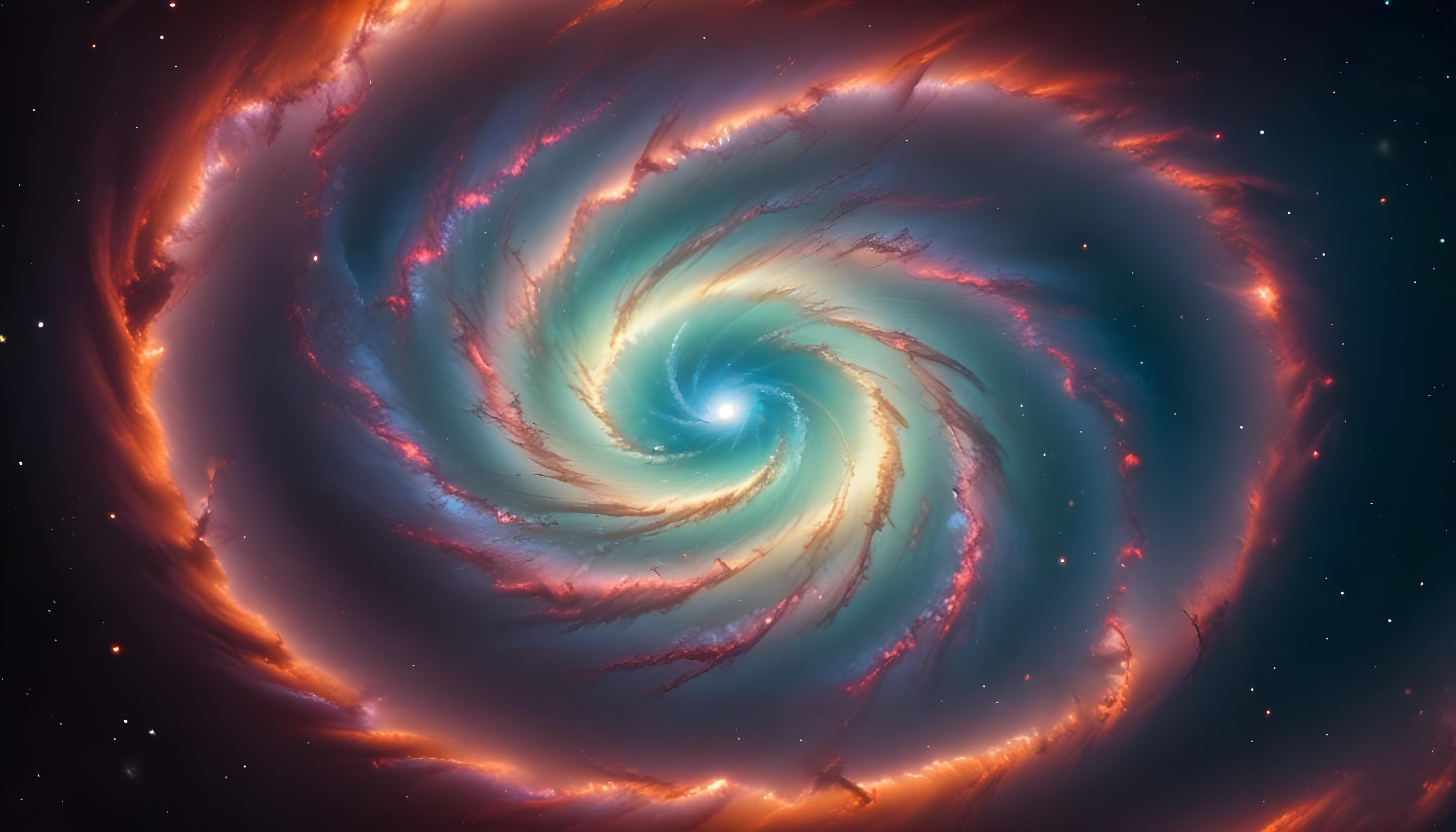 Mesmerizing Spiral Galaxy and Deep Space Nebula Illustration Background