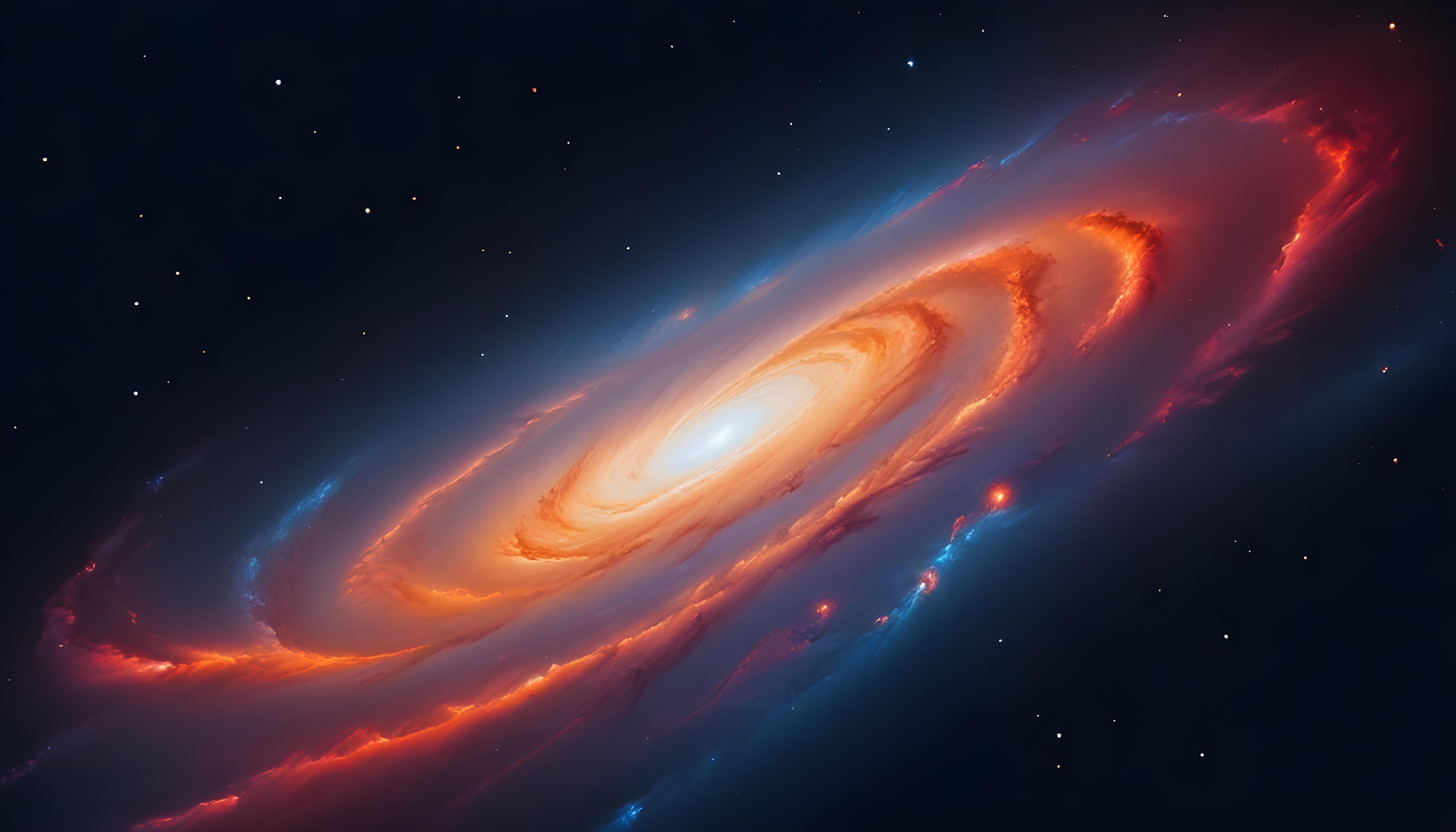 Mesmerizing Spiral Galaxy and Deep Space Nebula Illustration Background