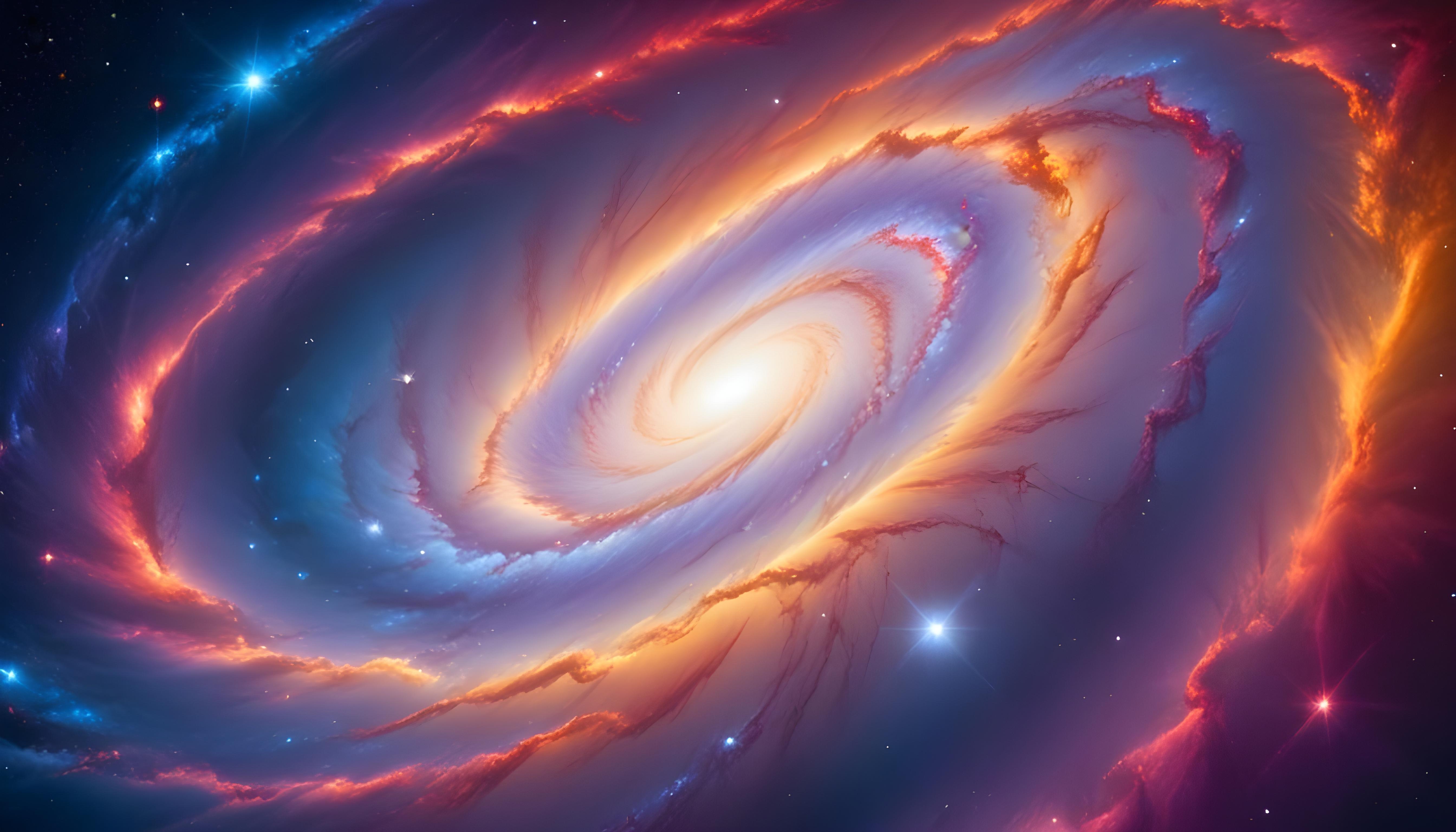 Mesmerizing Spiral Galaxy and Deep Space Nebula Illustration Background