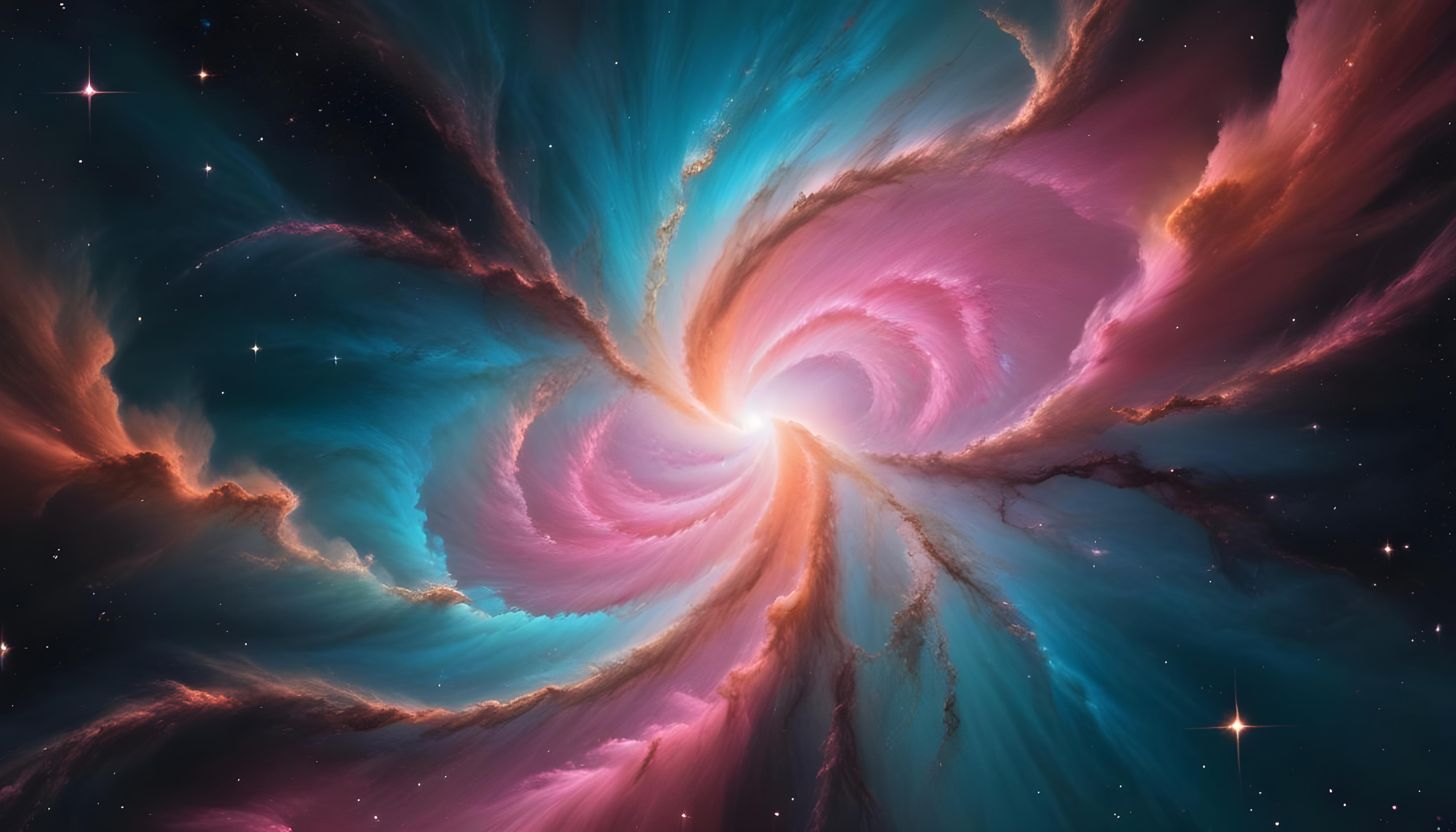 Mesmerizing Spiral Galaxy and Deep Space Nebula Illustration Background